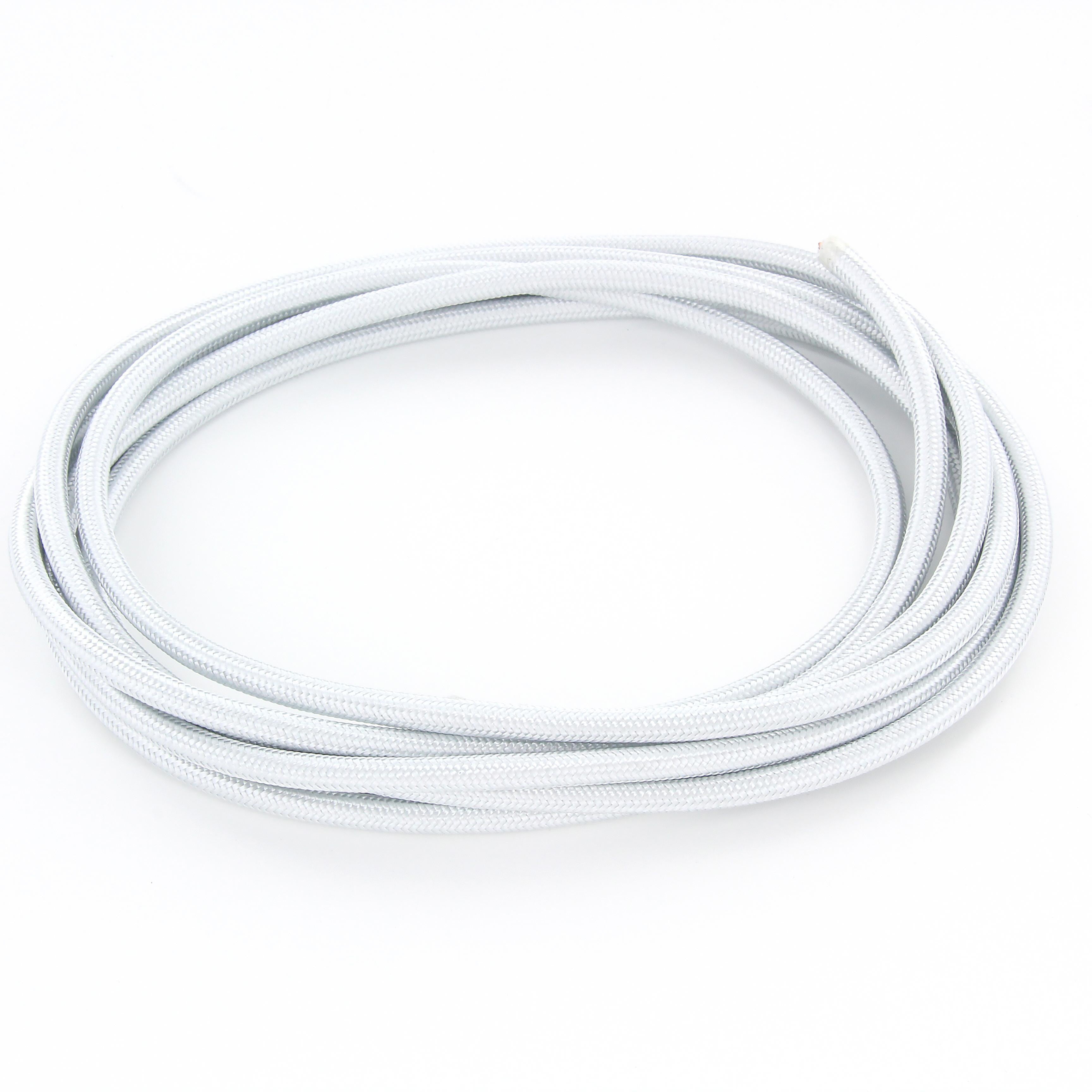 Cabo têxtil de seda - 3m - Prateado