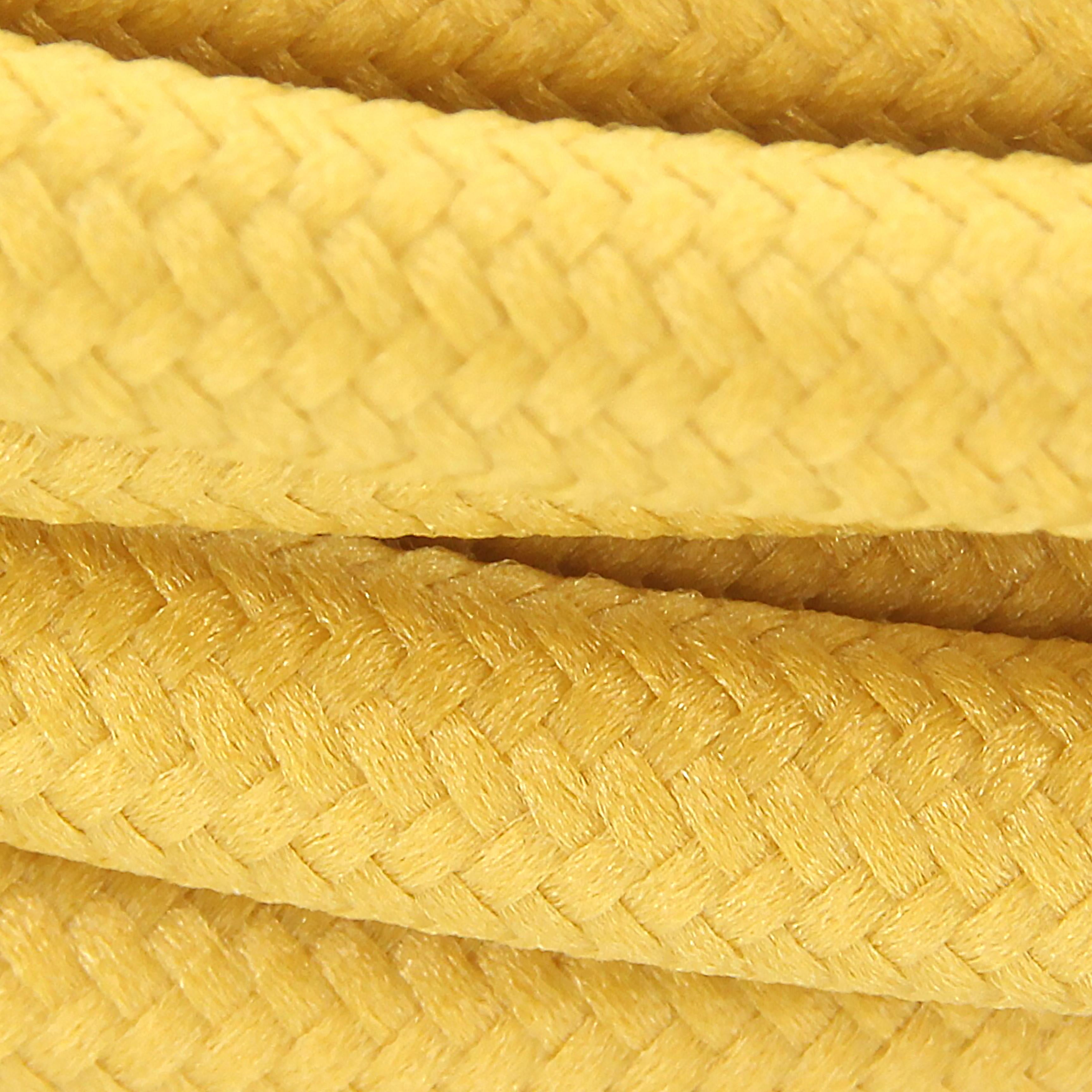 Cabo têxtil de seda - 3m - Amarelo mostarda