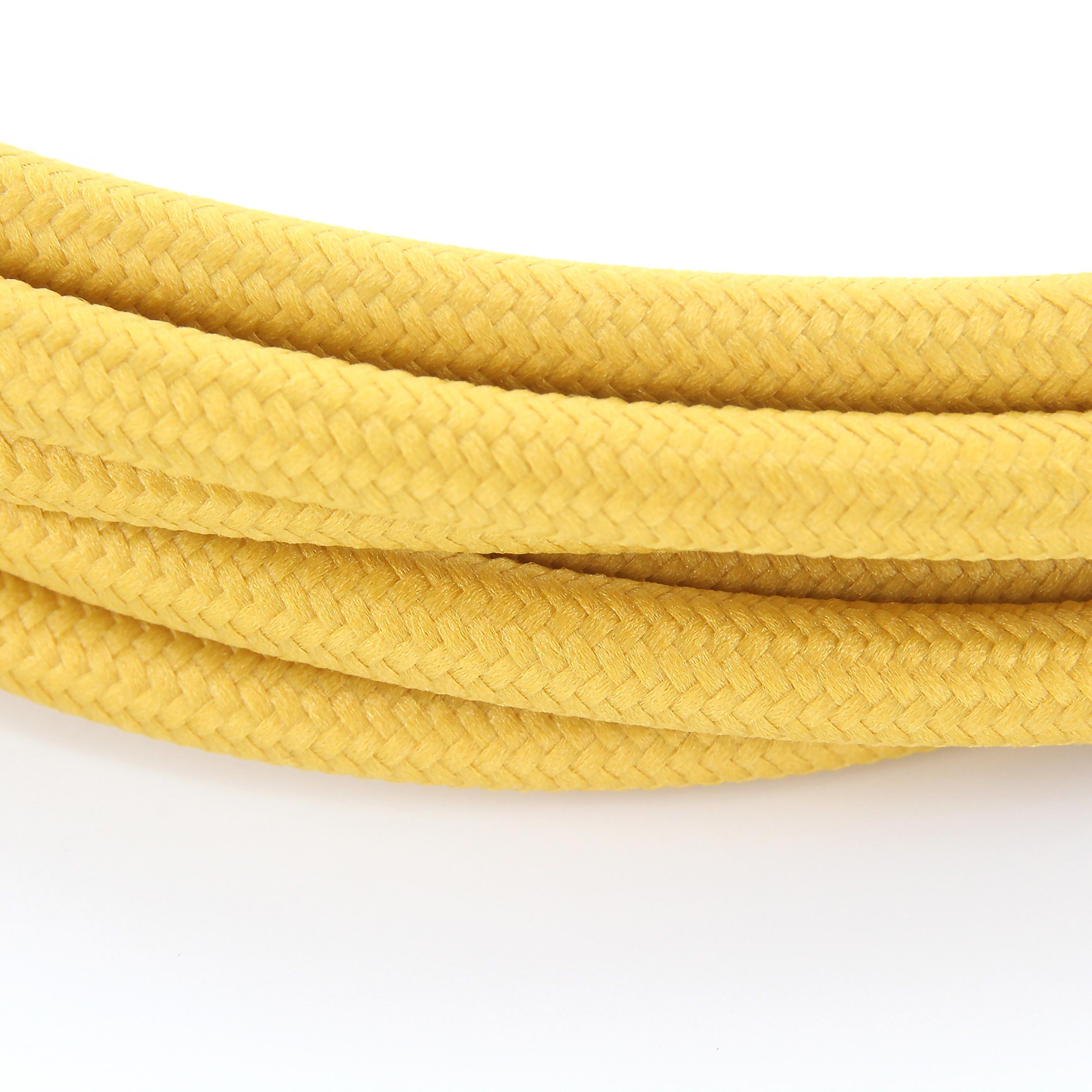 Cabo têxtil de seda - 3m - Amarelo mostarda