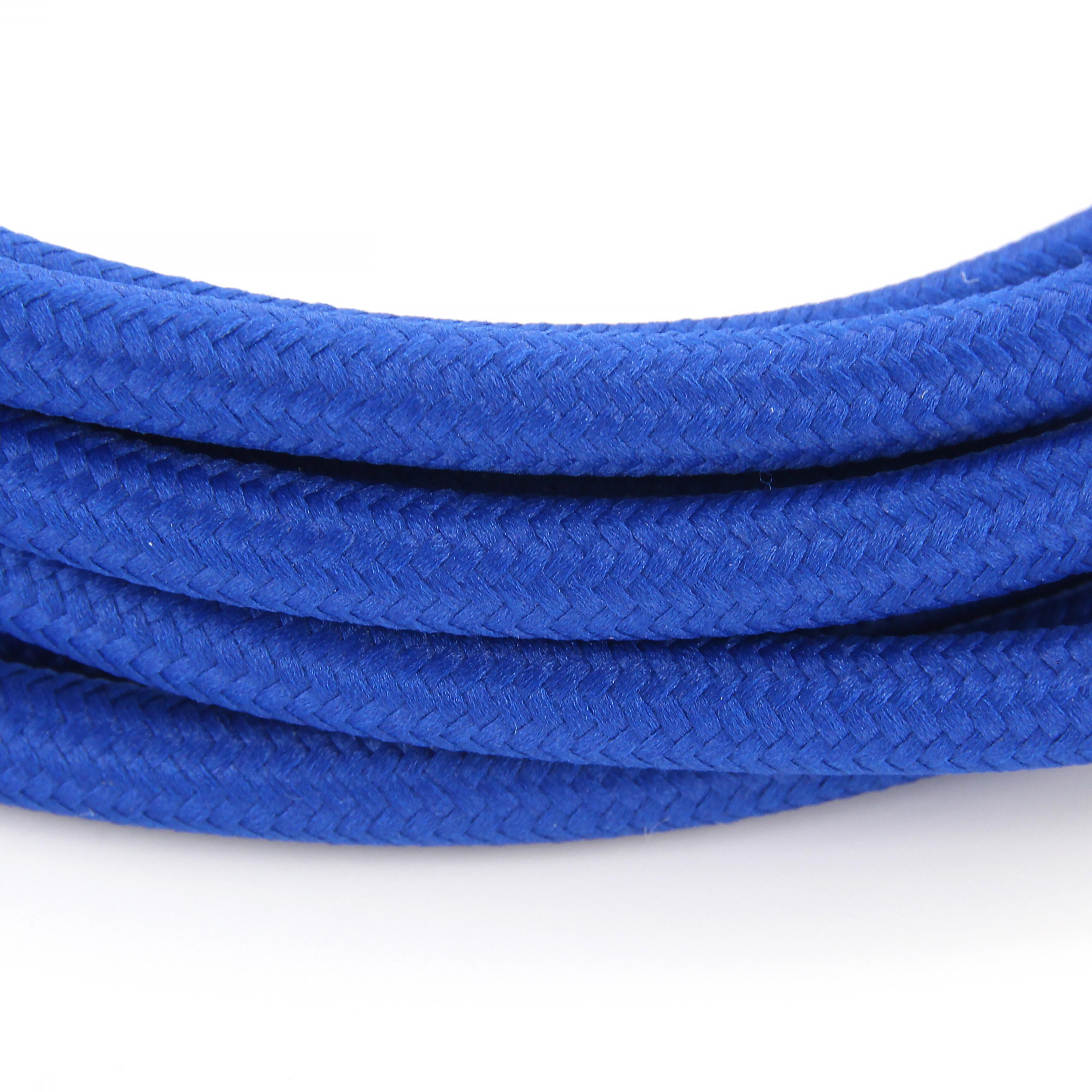 Cabo têxtil de seda - 3m - Azul
