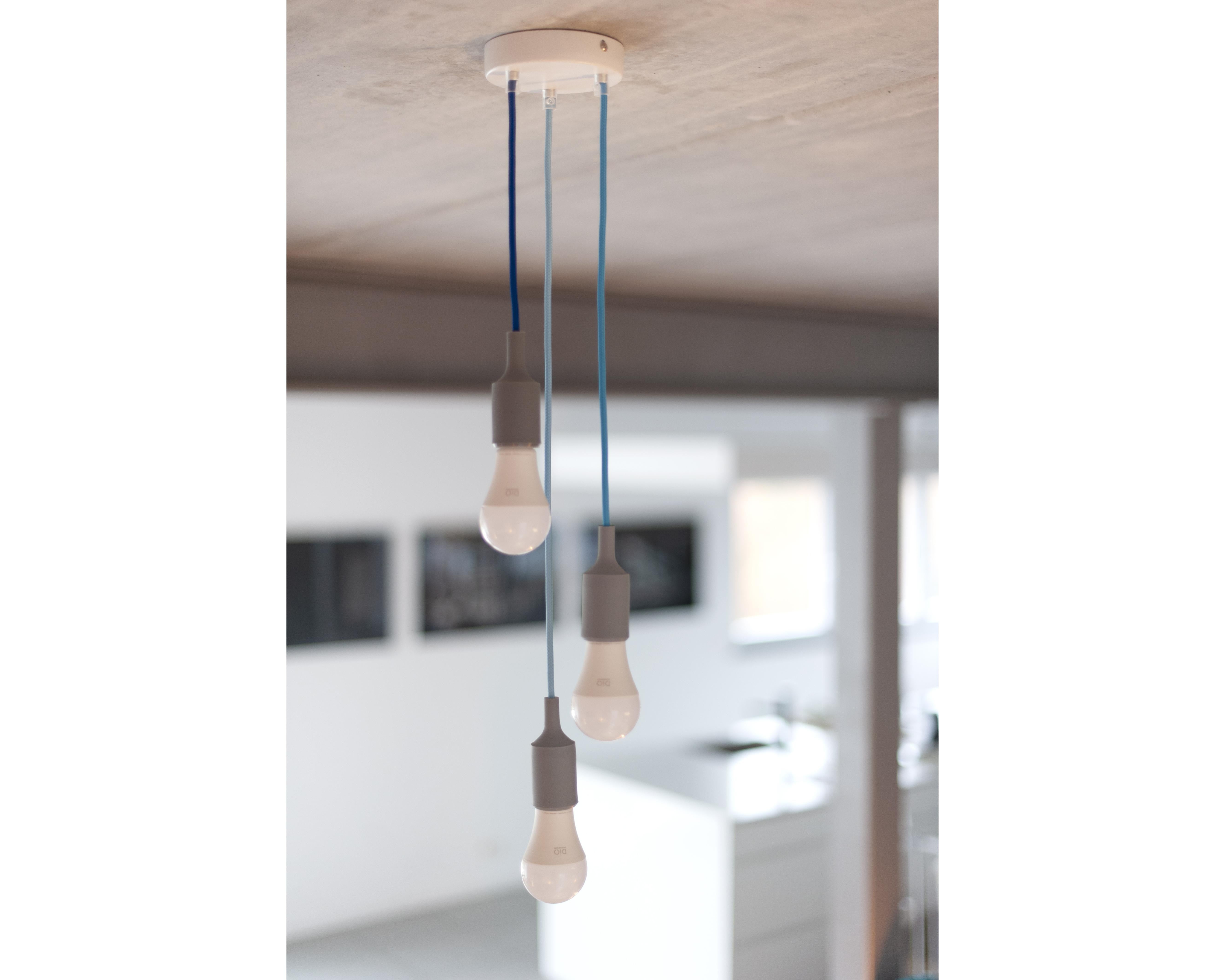 Cabo têxtil de seda - 3m - Azul