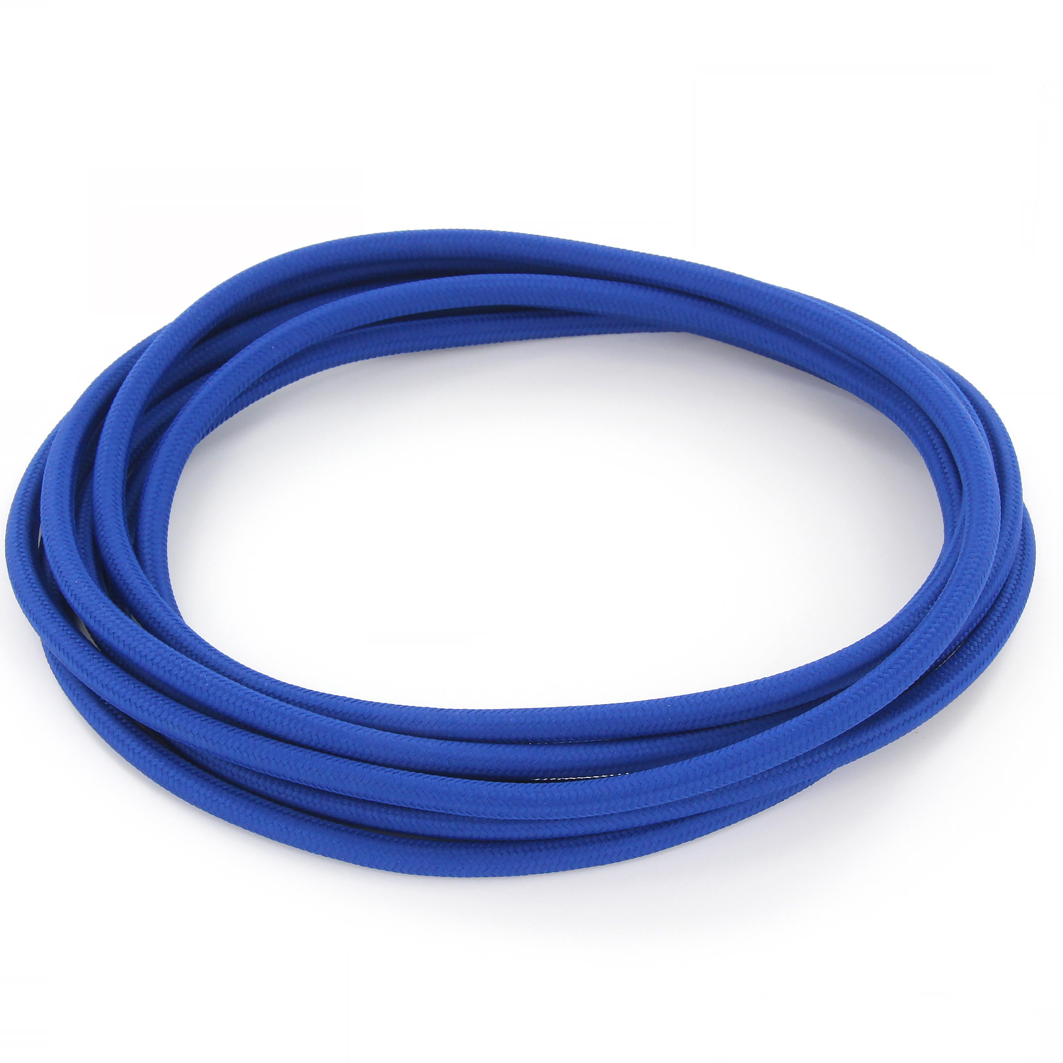 Cabo têxtil de seda - 3m - Azul
