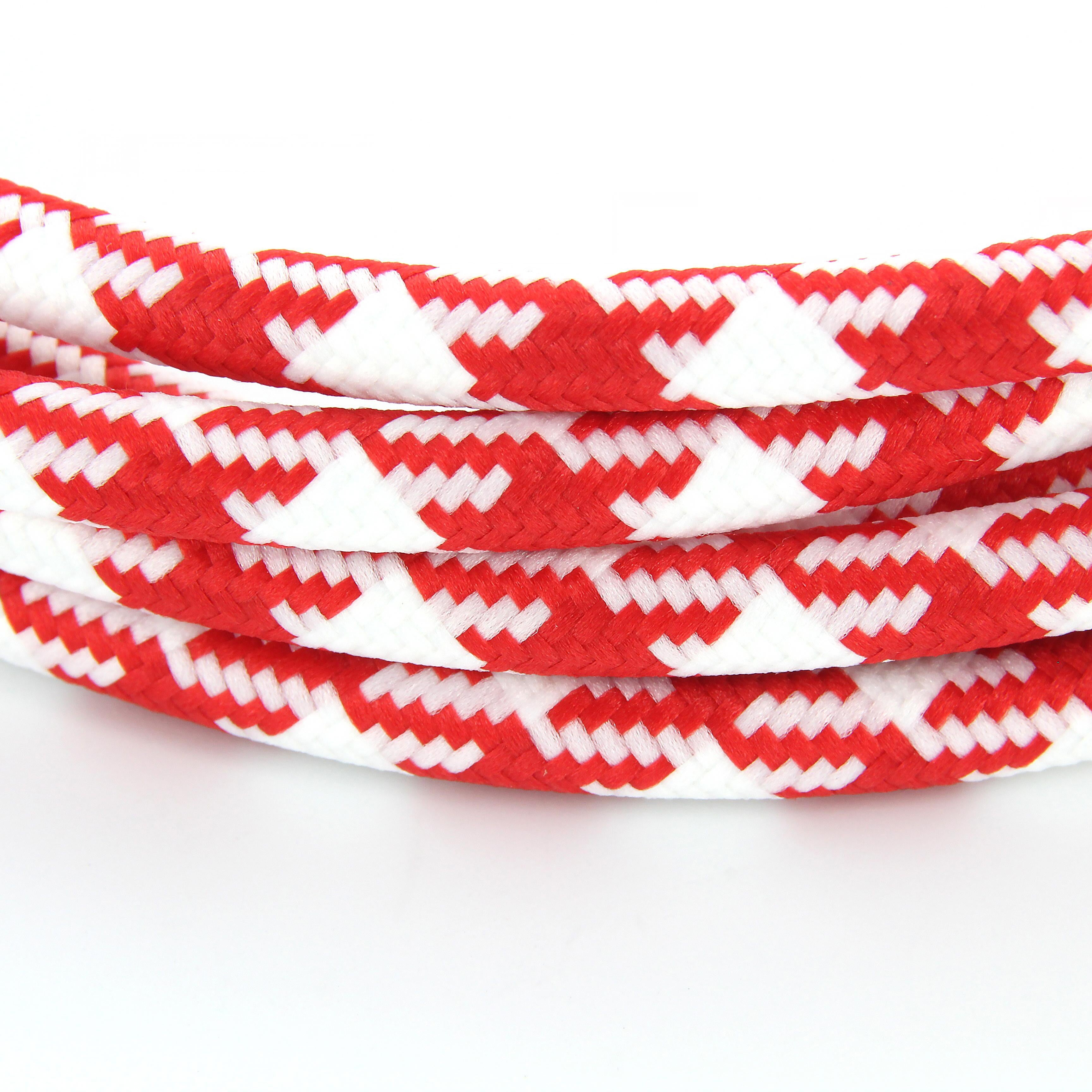Silk fabric cable - 3 m - White/Red