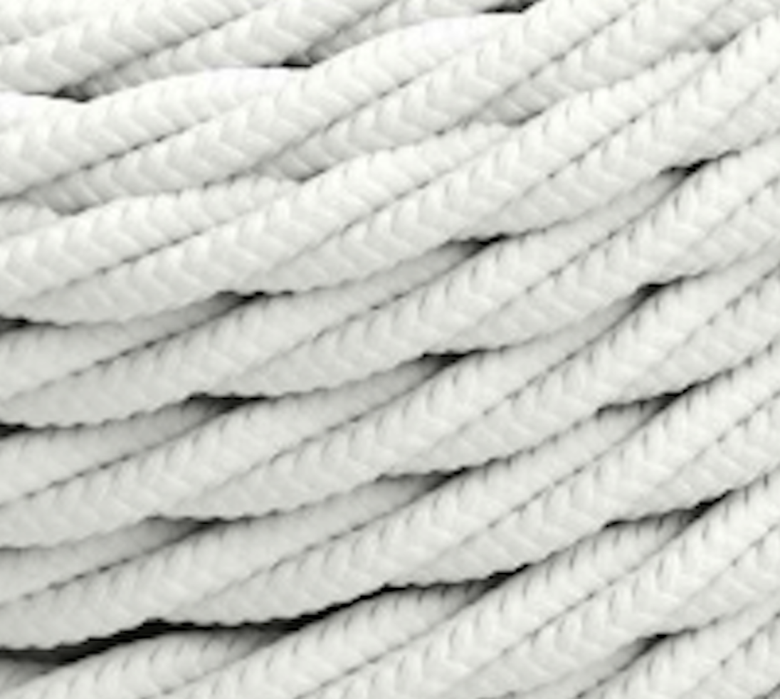 Cavo rivestito in tessuto in seta intrecciato - 3 m - Bianco