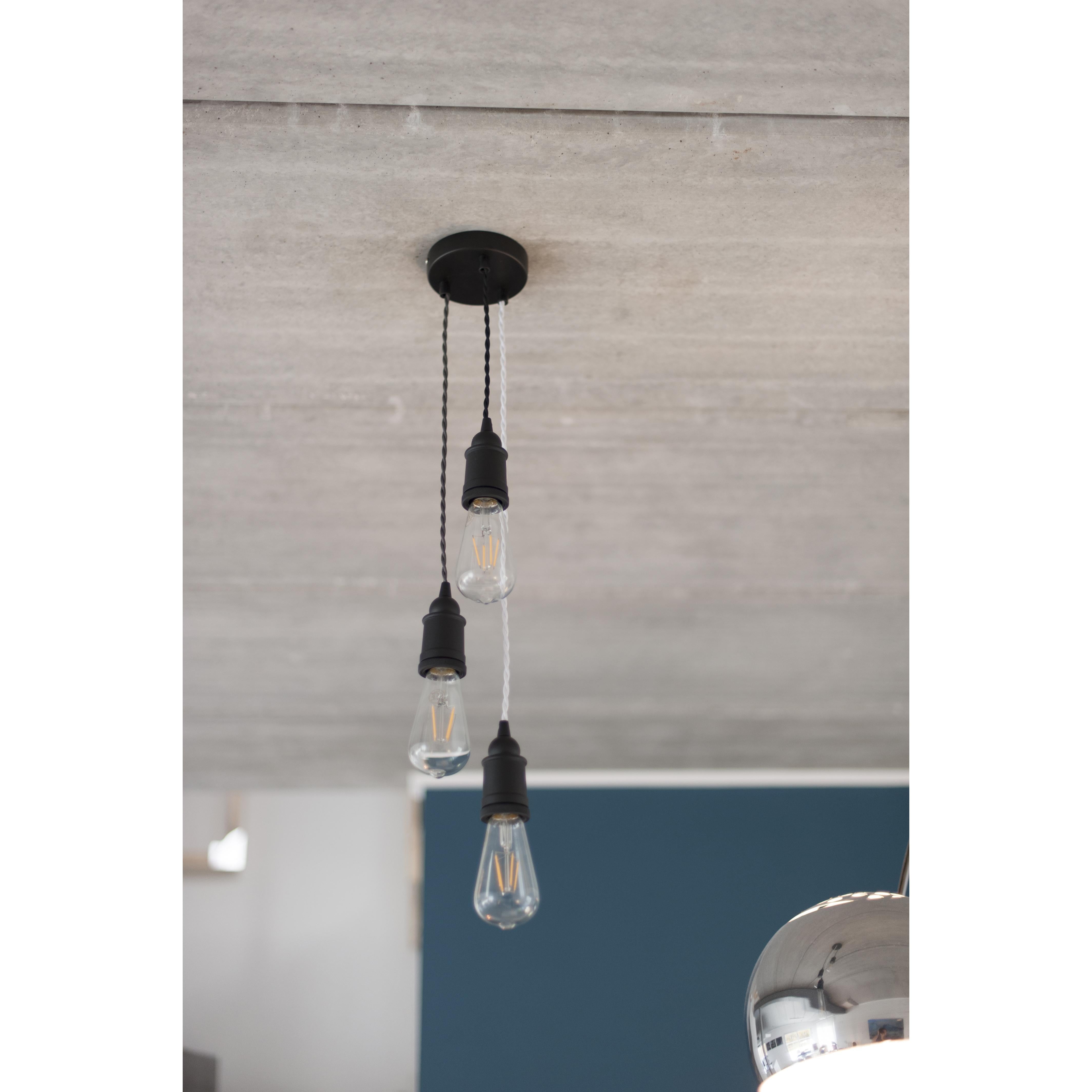 Cavo rivestito in tessuto in seta intrecciato - 3 m - Bianco