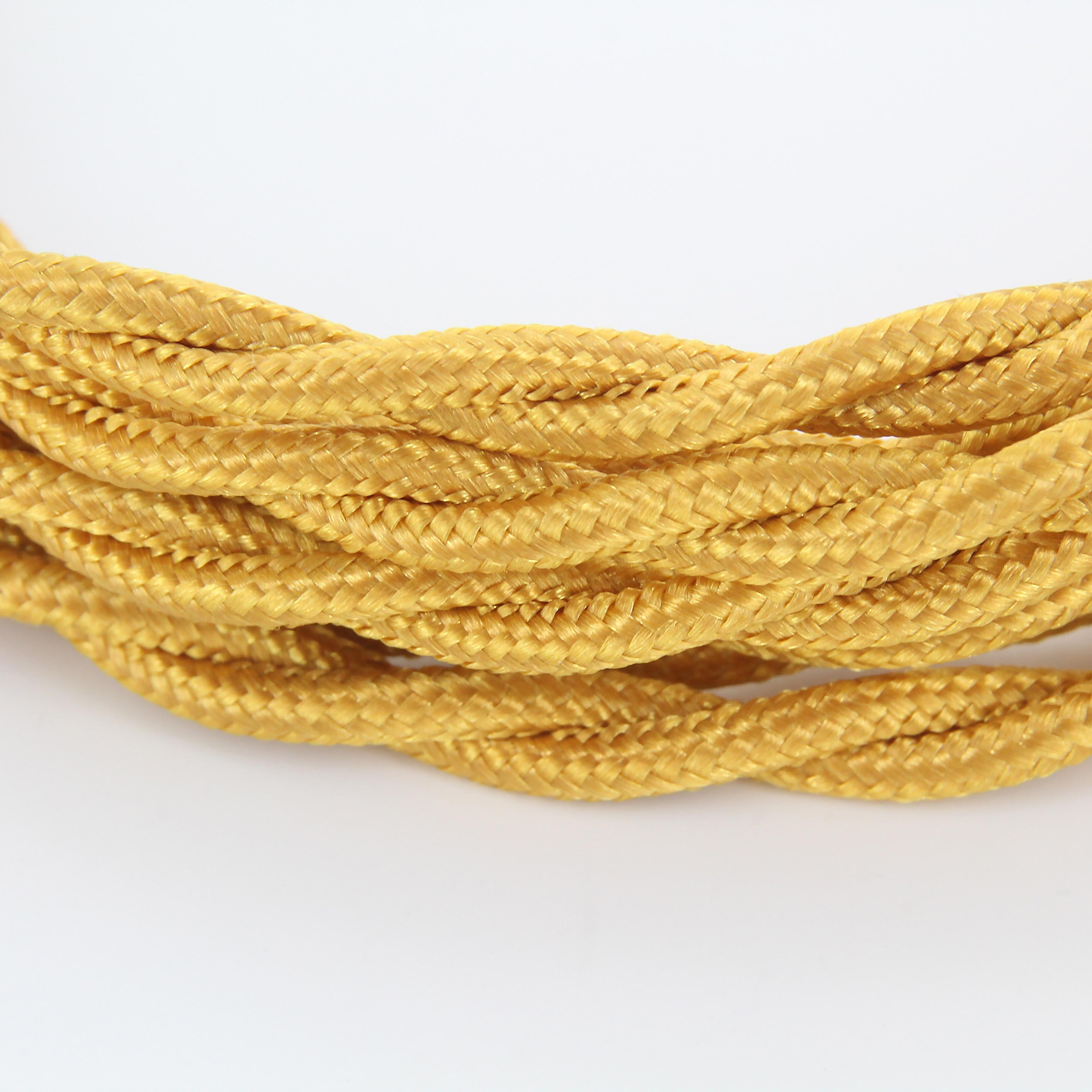 Seidentextilkabel, verdrillt – 3 m – Goldfarben
