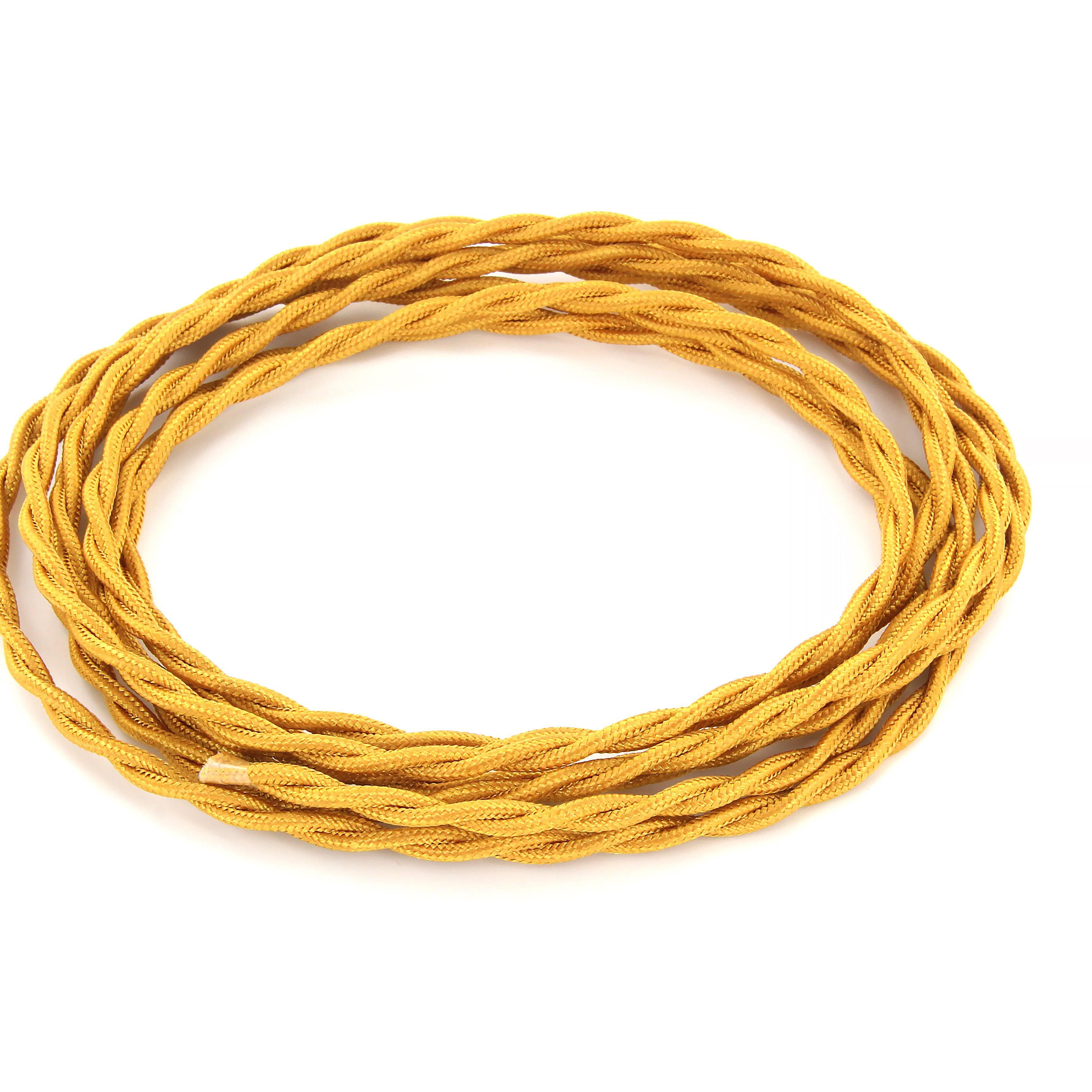 Seidentextilkabel, verdrillt – 3 m – Goldfarben