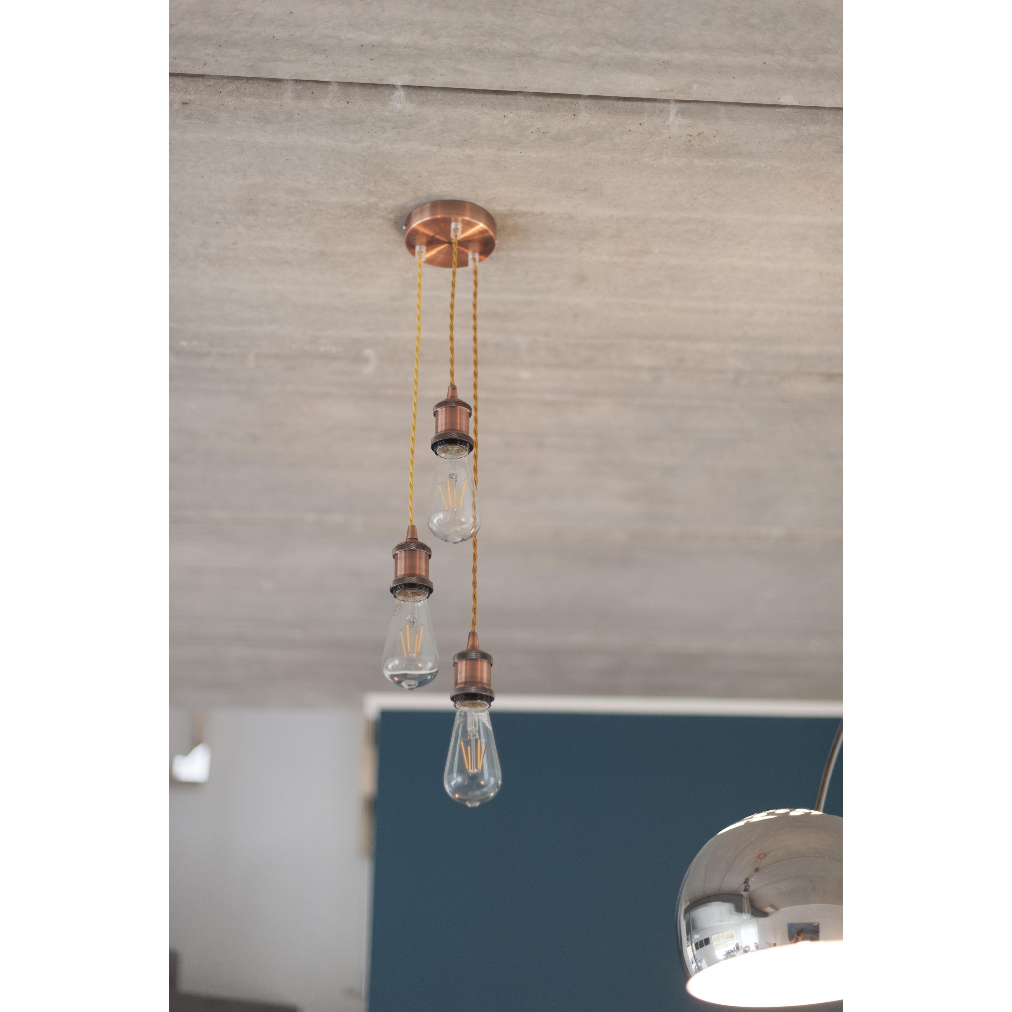 Seidentextilkabel, verdrillt – 3 m – Goldfarben