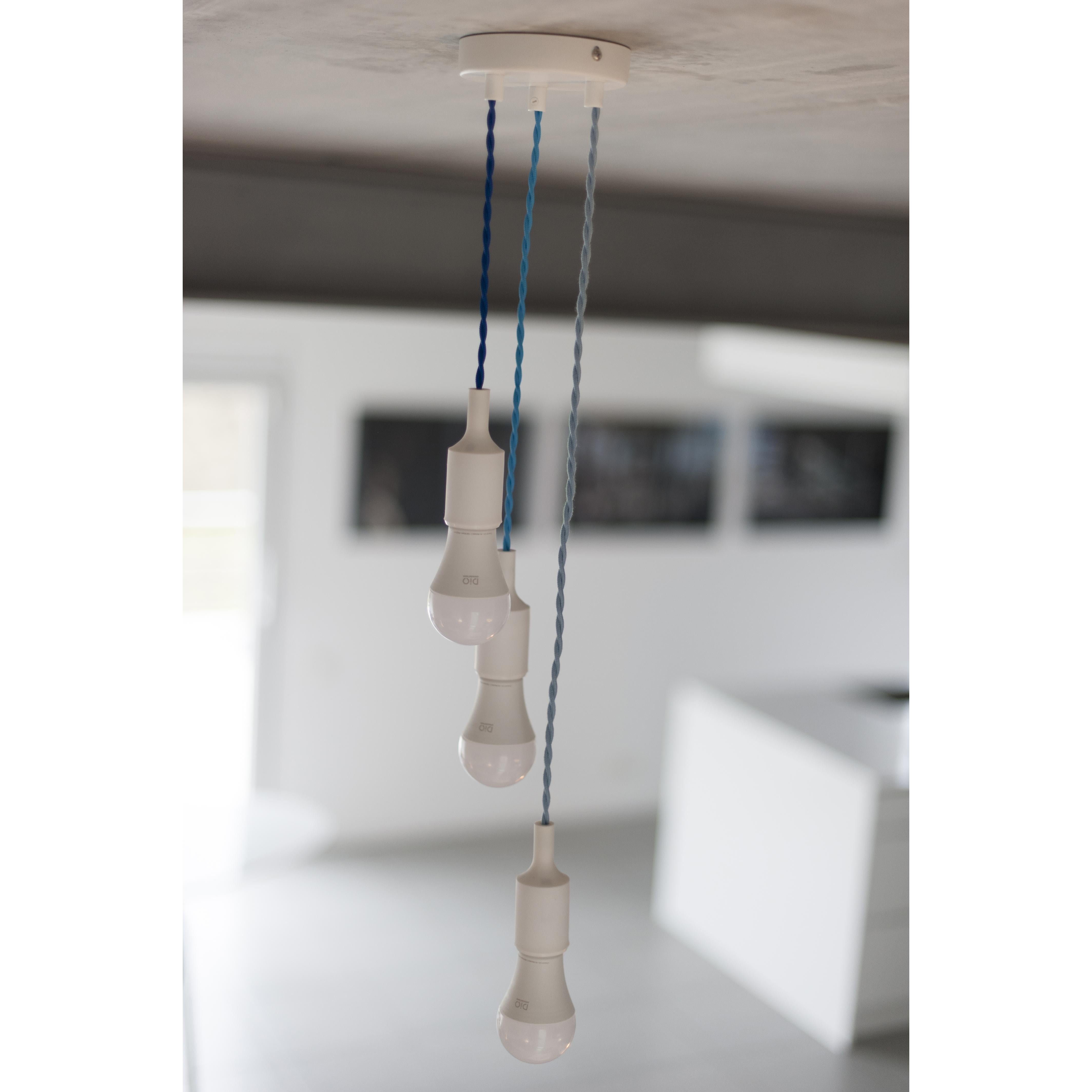 Cavo rivestito in tessuto in seta intrecciato - 3 m - Blu