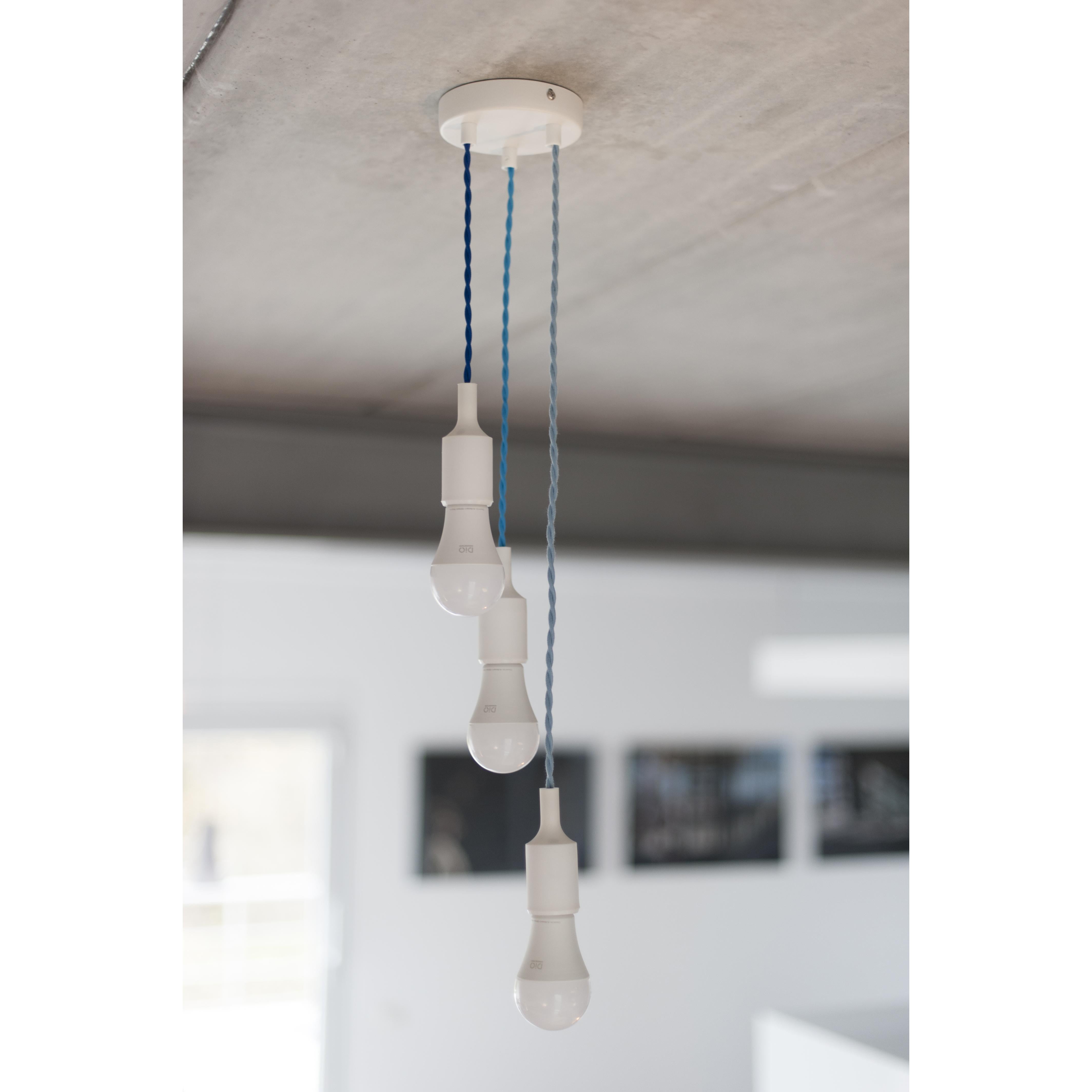 Cavo rivestito in tessuto in seta intrecciato - 3 m - Blu