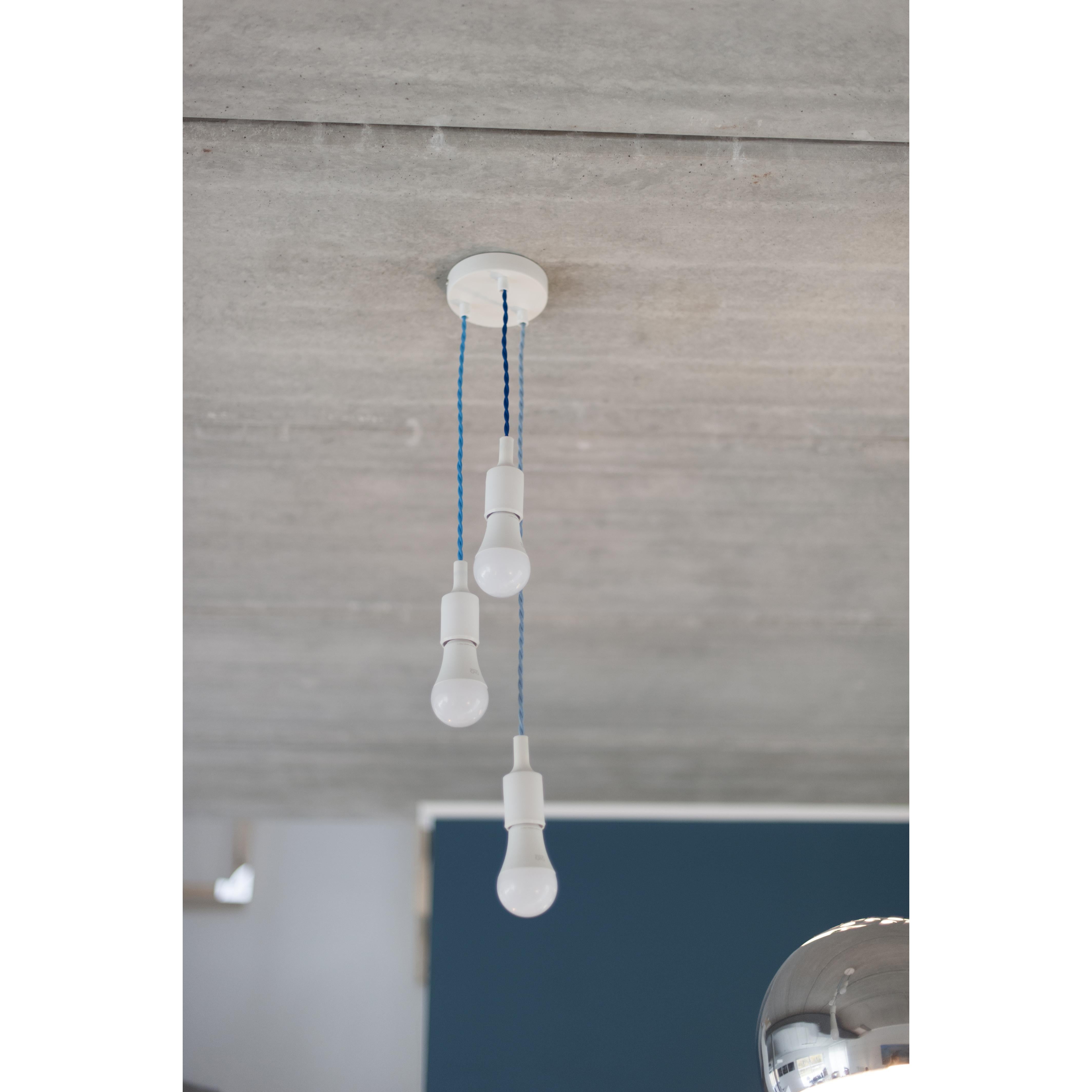 Cabo têxtil de seda entrançado - 3m - Turquesa