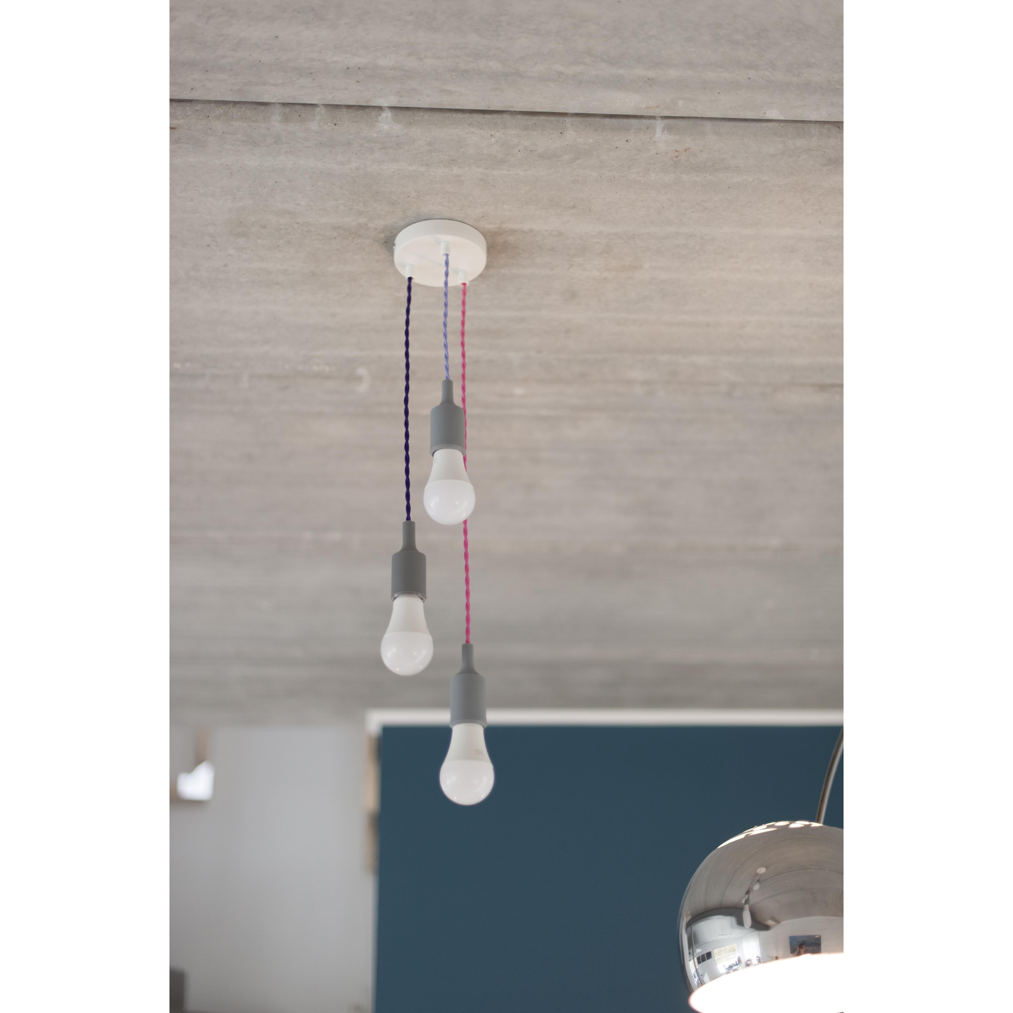 Cavo rivestito in tessuto in seta intrecciato - 3 m - Lilla