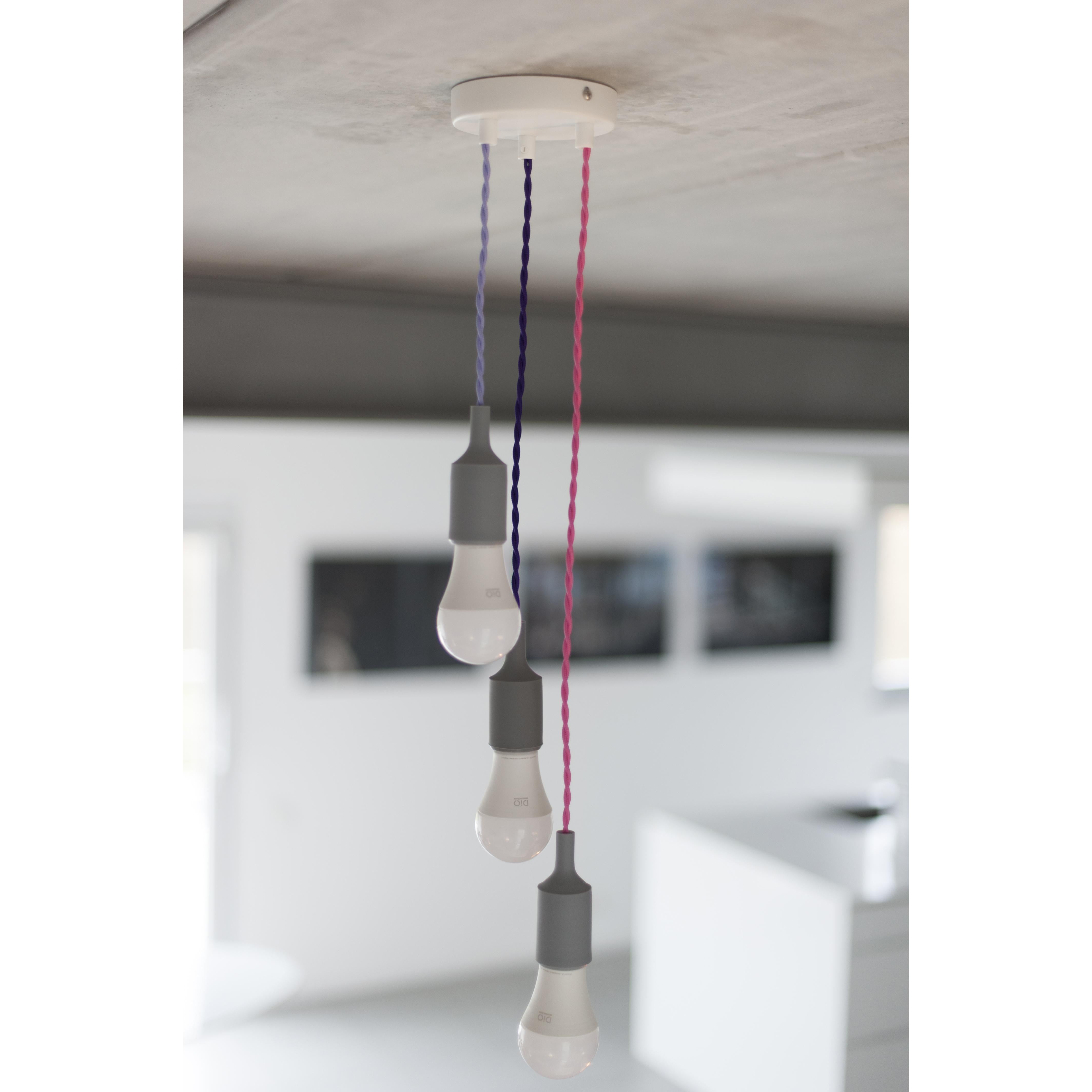 Cavo rivestito in tessuto in seta intrecciato - 3 m - Lilla