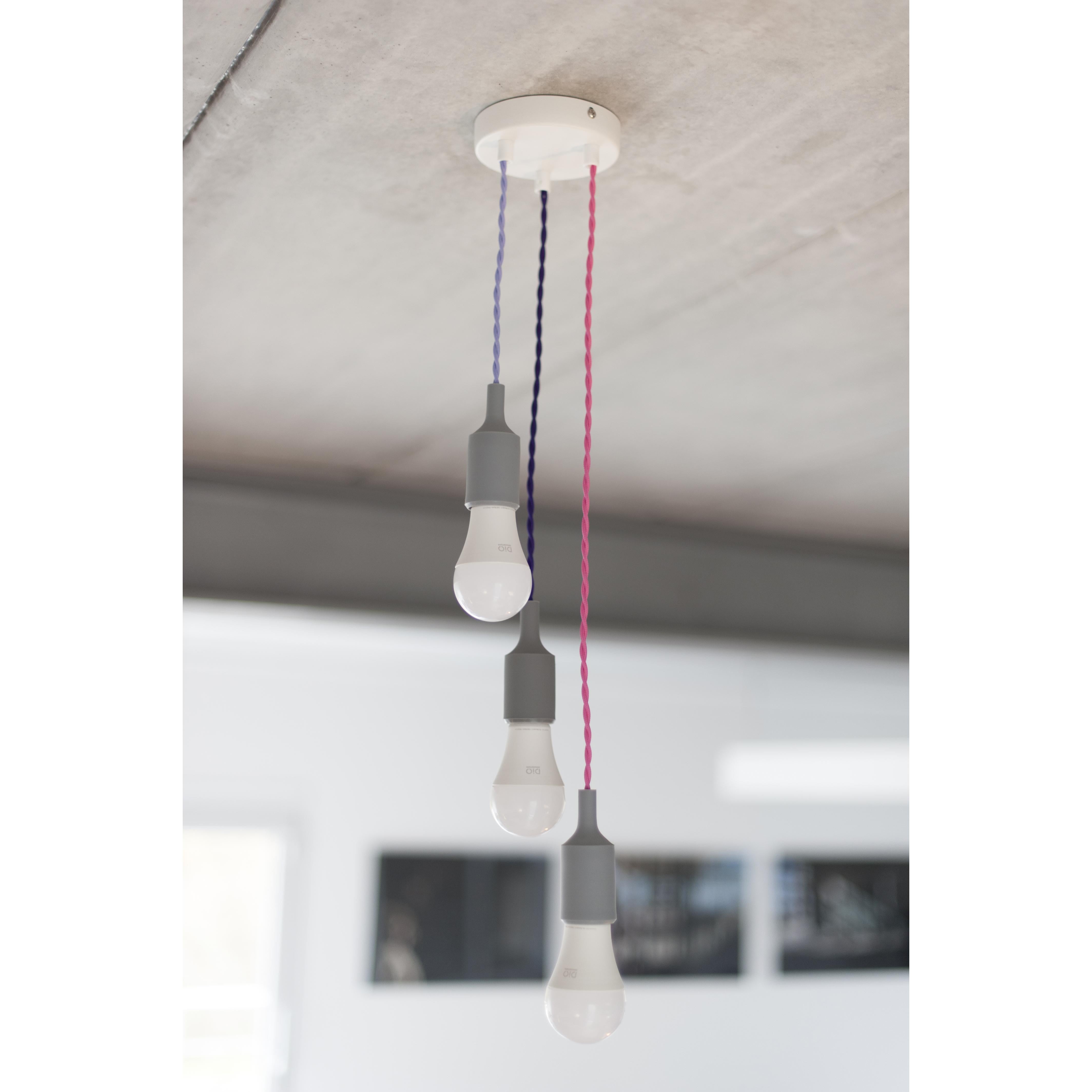 Cavo rivestito in tessuto in seta intrecciato - 3 m - Lilla