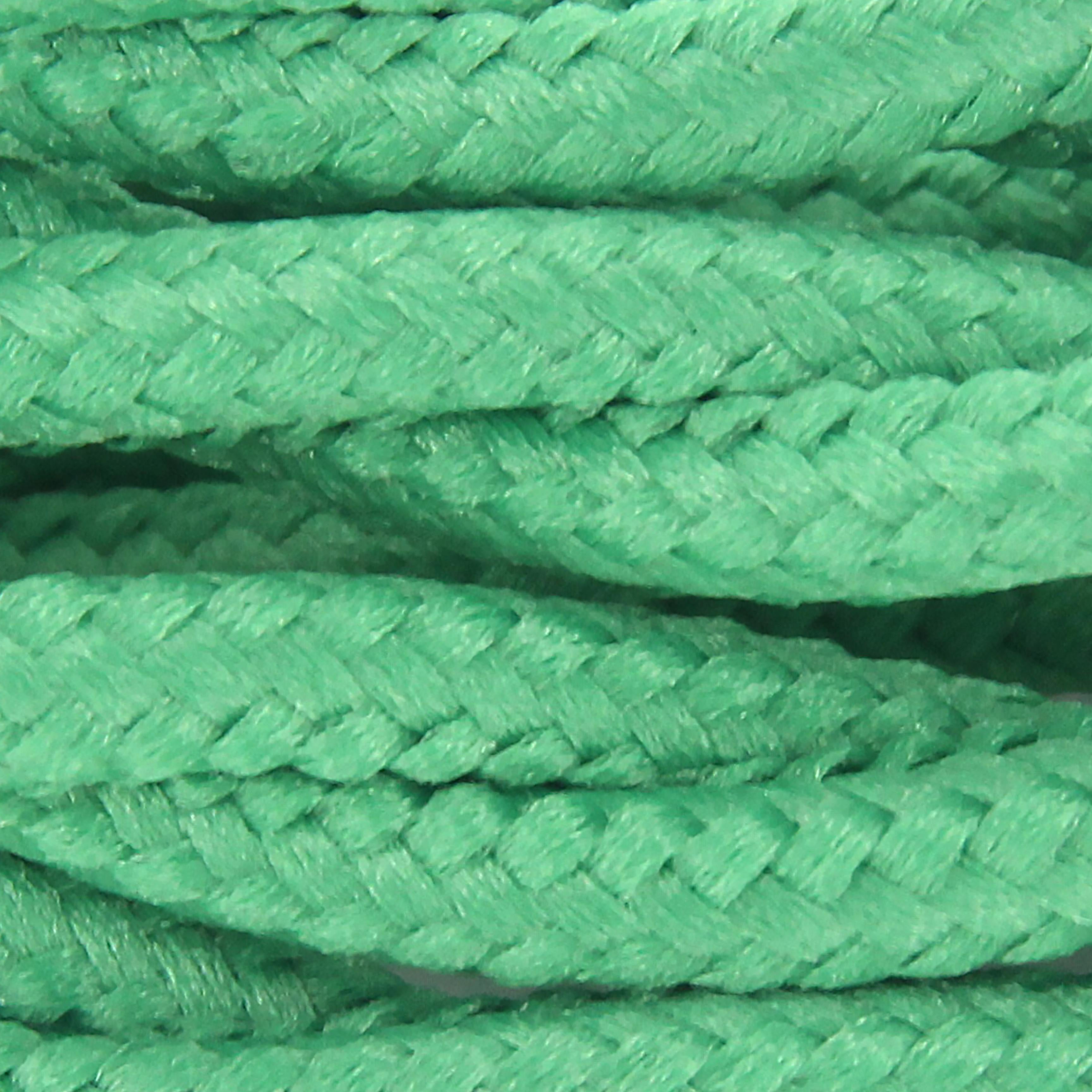 Cabo têxtil de seda entrançado - 3m - Verde