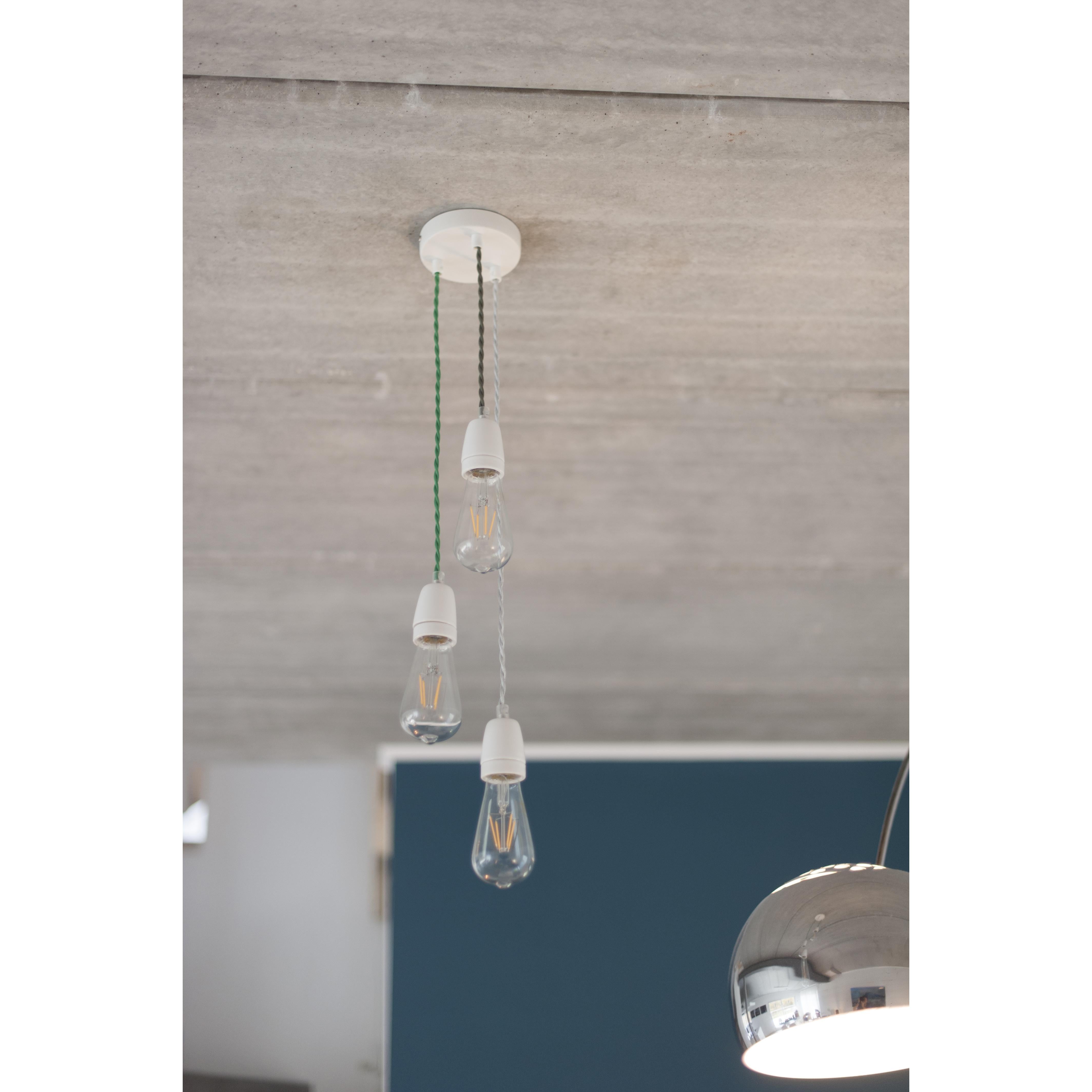 Cavo rivestito in tessuto in seta intrecciato - 3 m - Verde