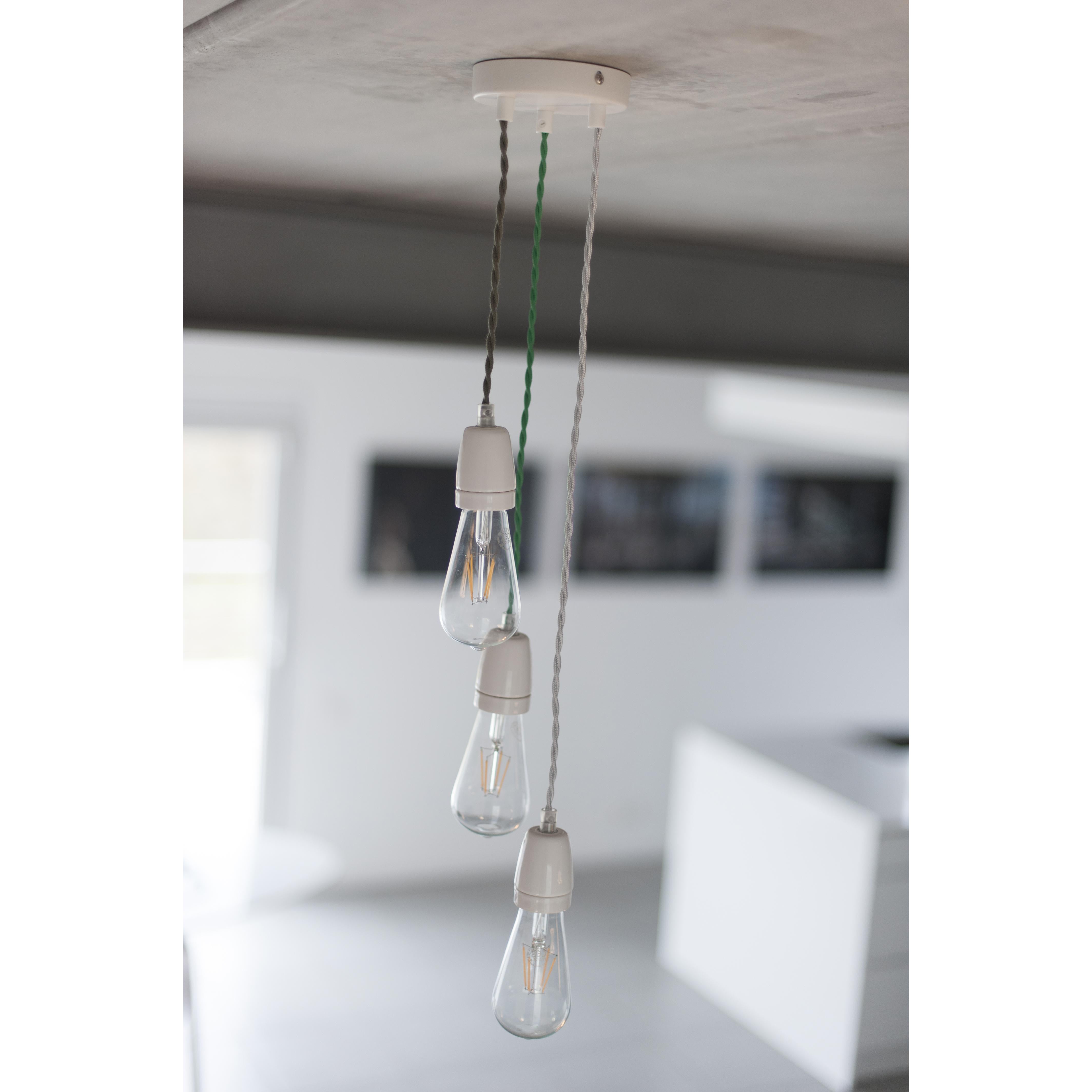 Cavo rivestito in tessuto in seta intrecciato - 3 m - Verde