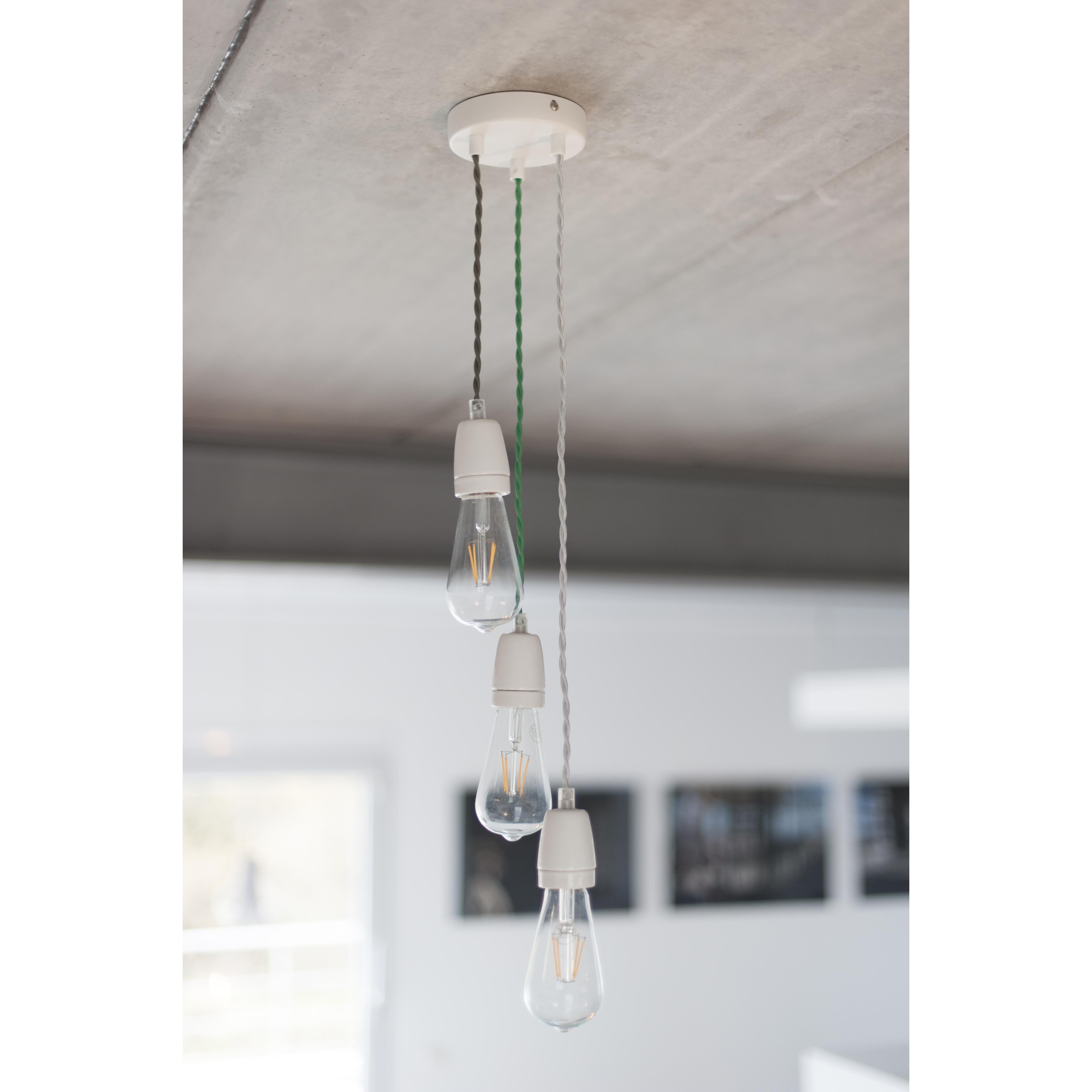 Cavo rivestito in tessuto in seta intrecciato - 3 m - Verde