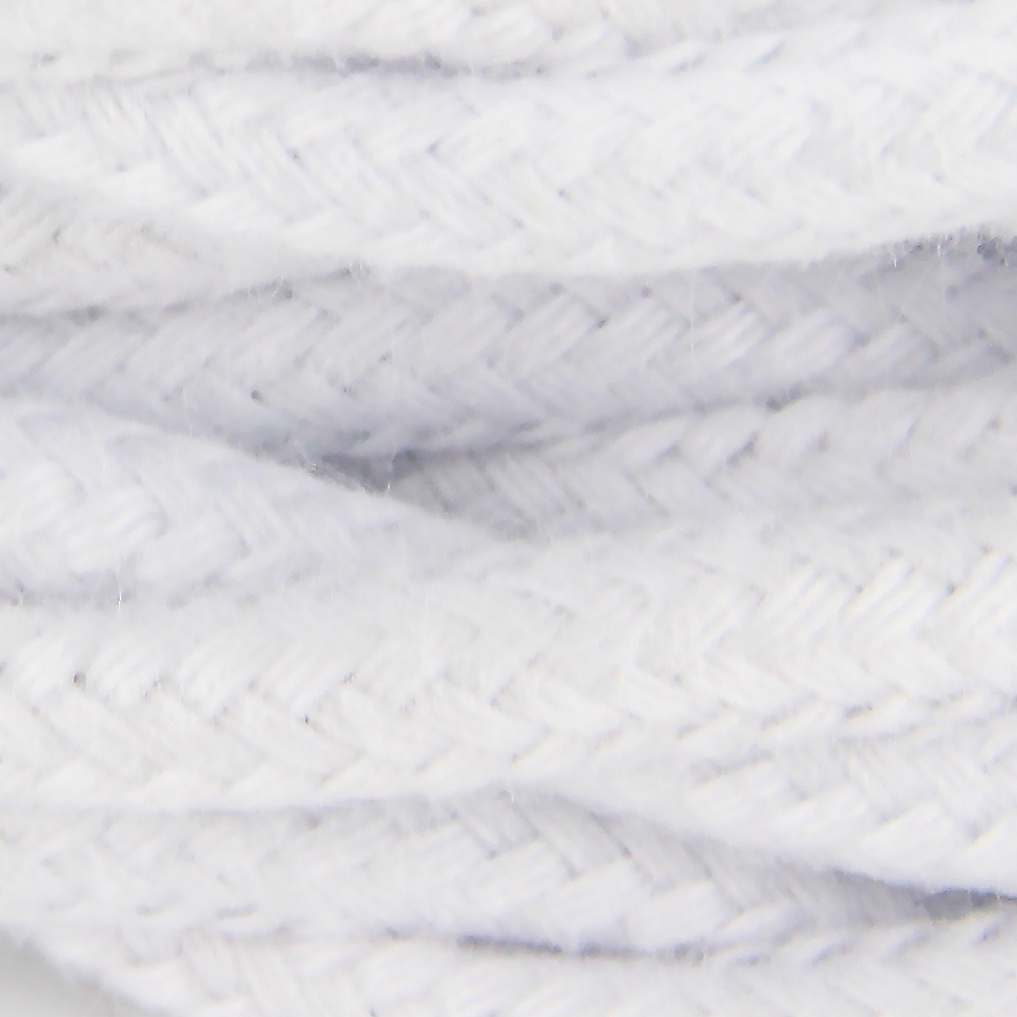 Cabo têxtil de algodão entrançado - 3m - Branco
