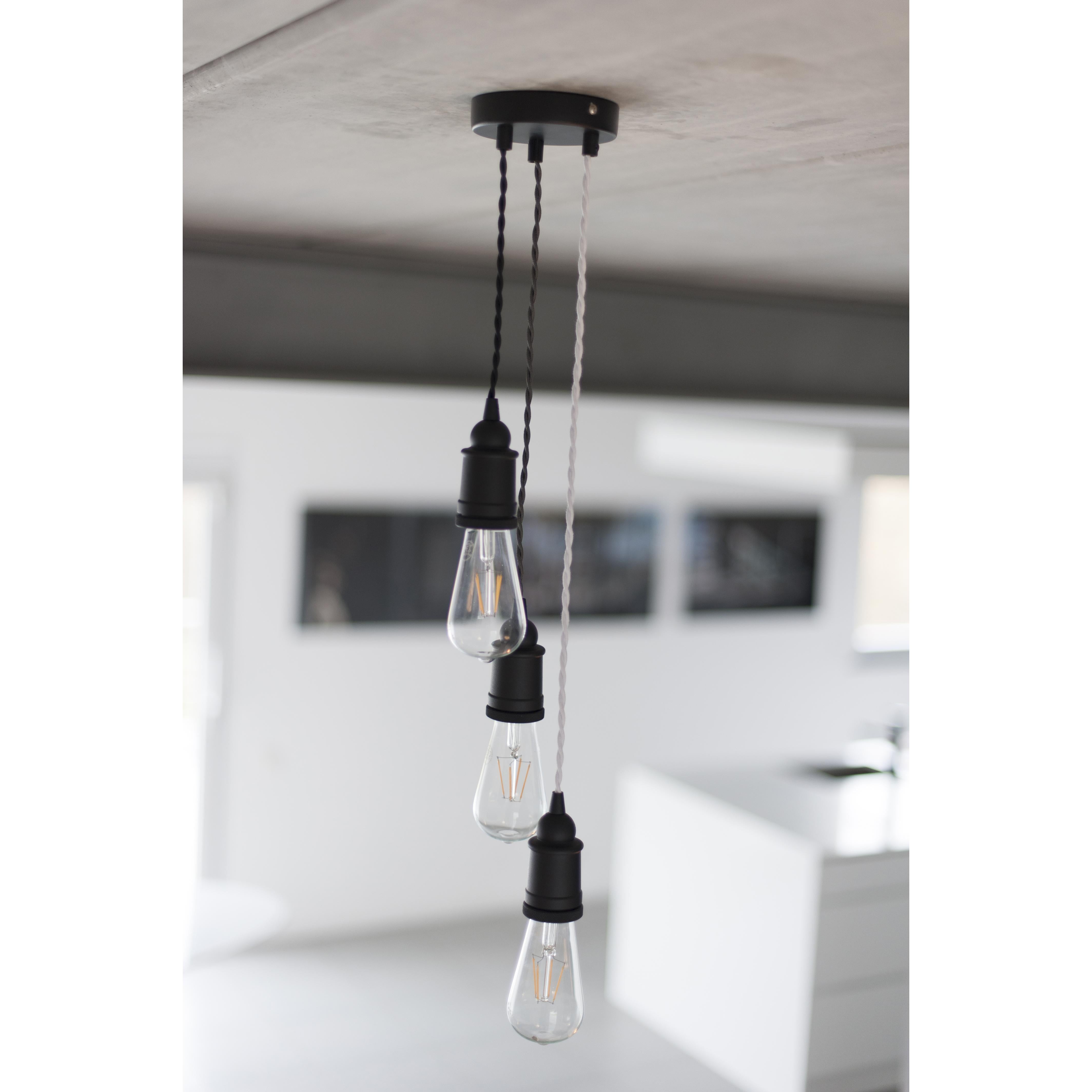 Cavo rivestito in tessuto in cotone intrecciato - 3 m - Bianco