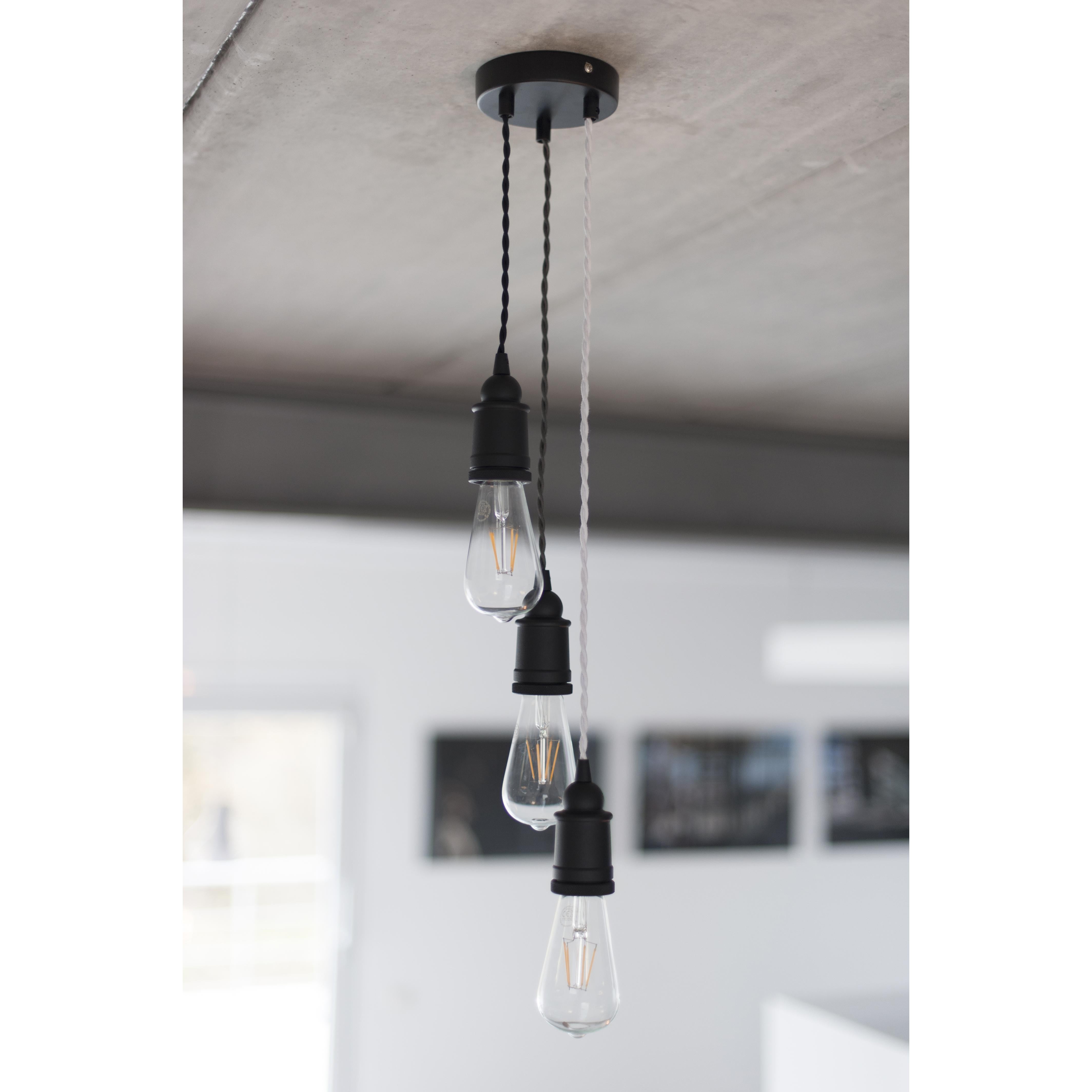 Cavo rivestito in tessuto in cotone intrecciato - 3 m - Bianco