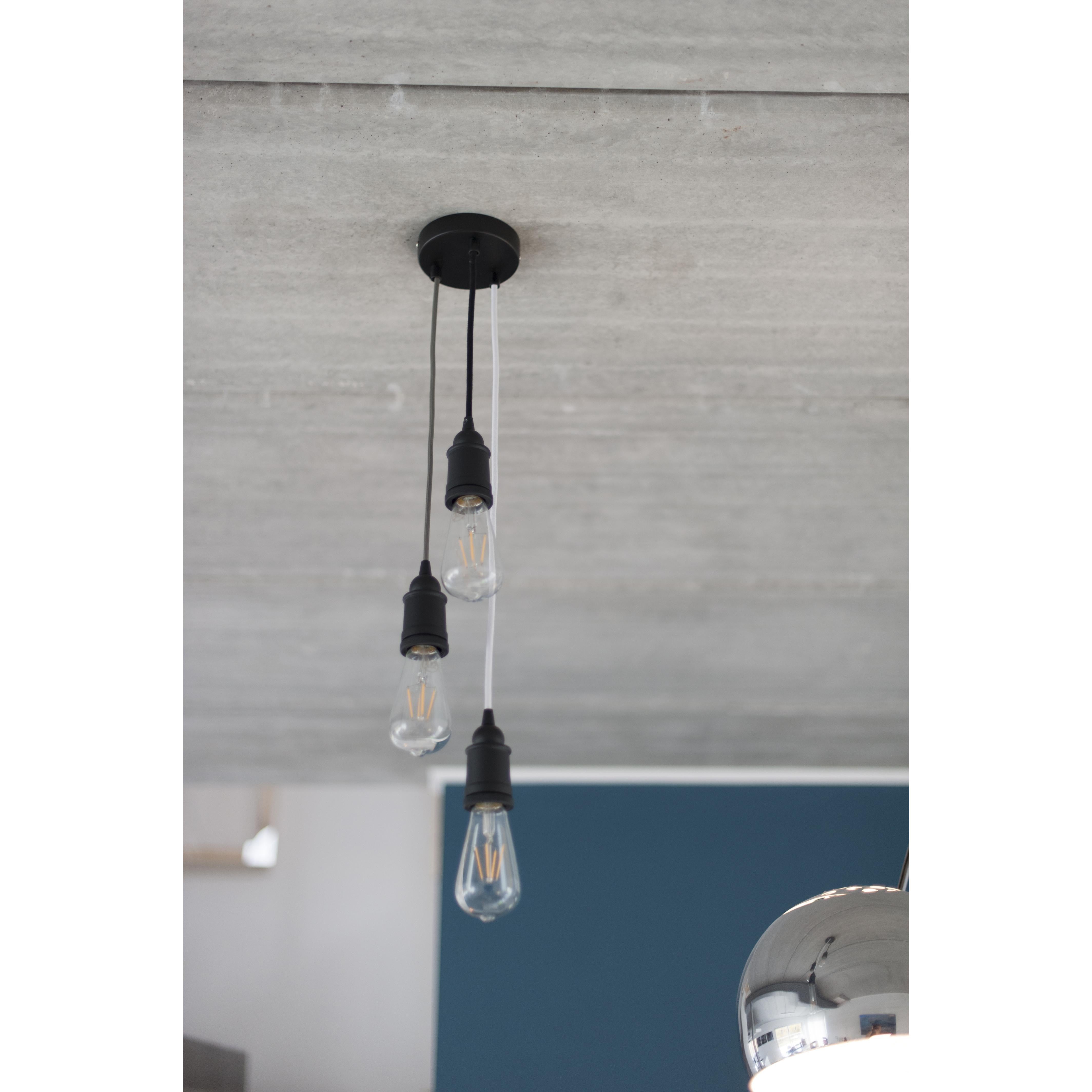 Baumwolltextilkabel – 3 m – Schwarz