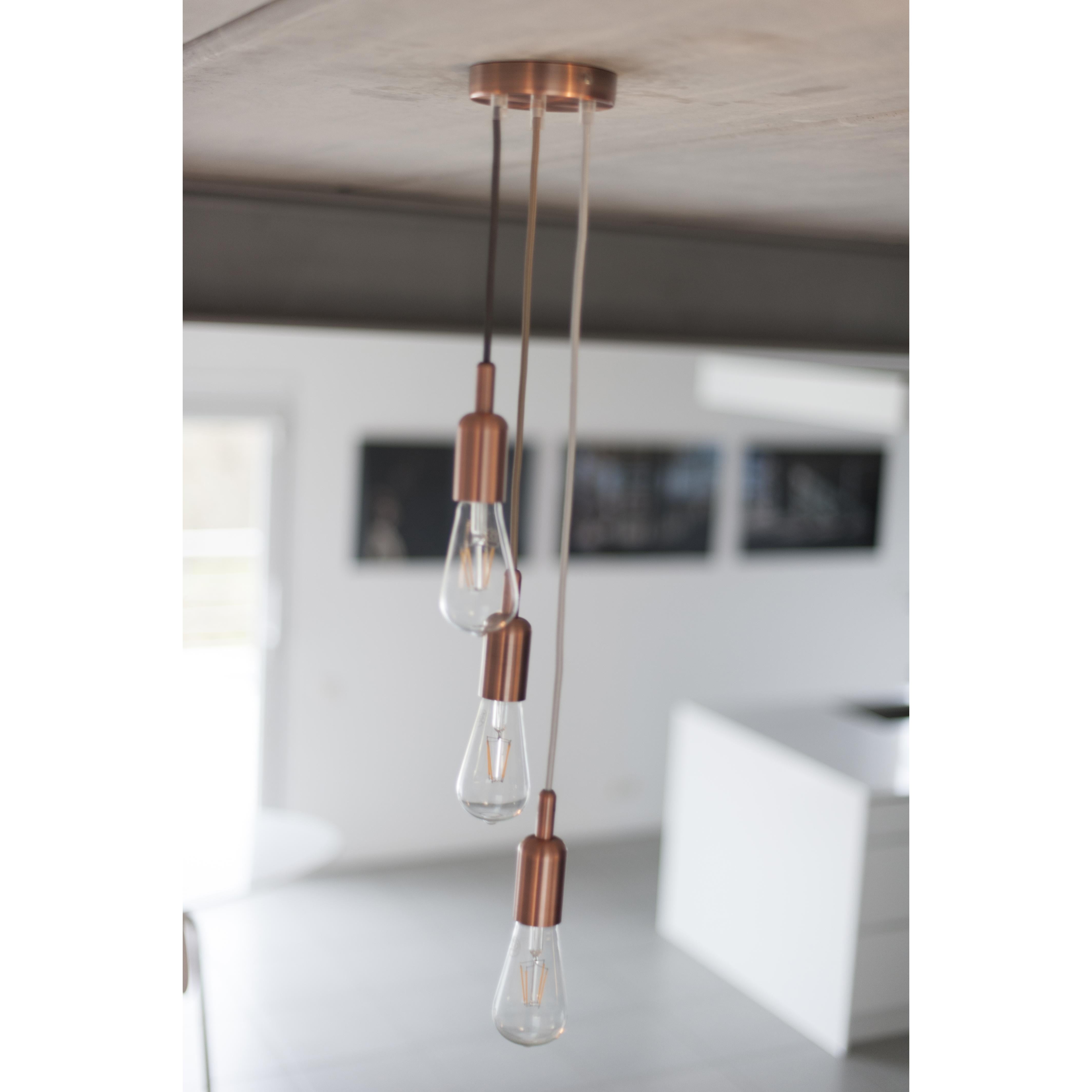 Cabo têxtil - 3m - Pó de arroz/Cobre