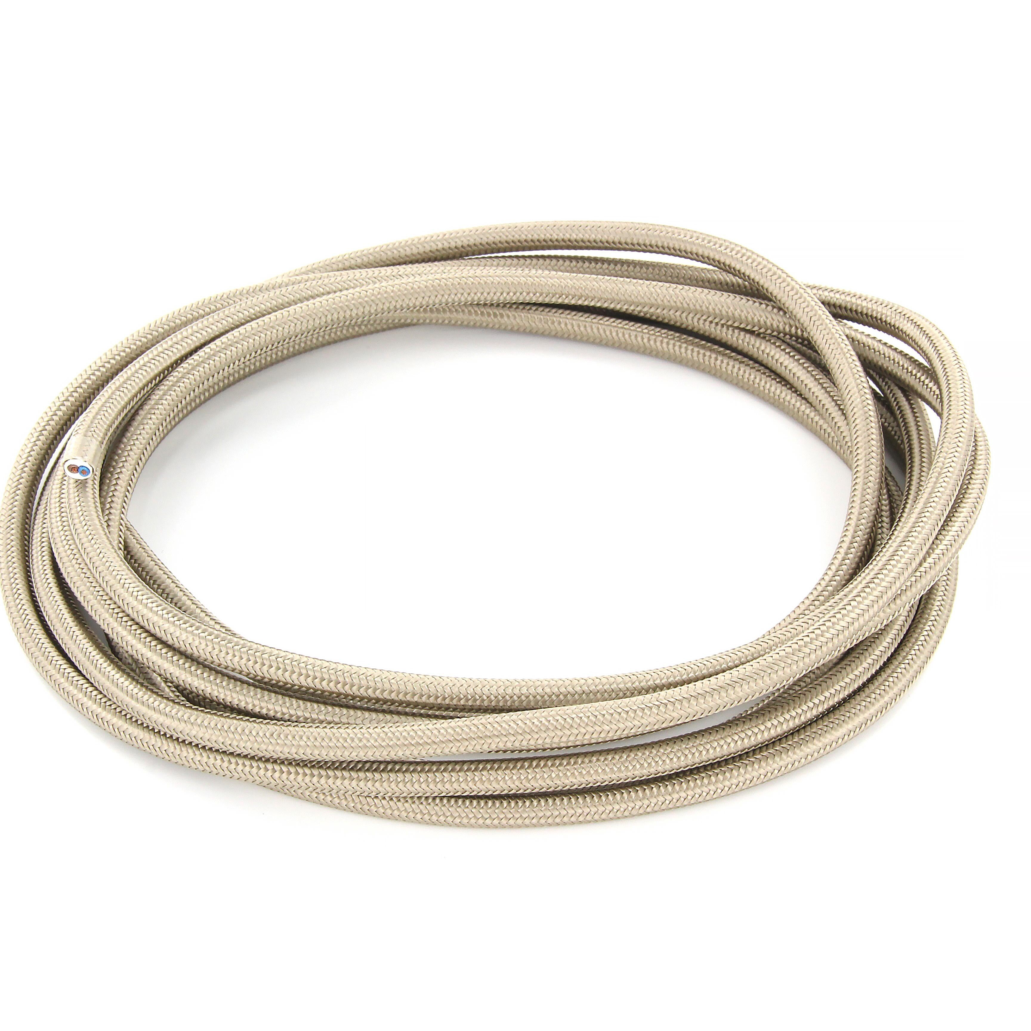 Cabo têxtil - 3m - Pó de arroz/Cobre