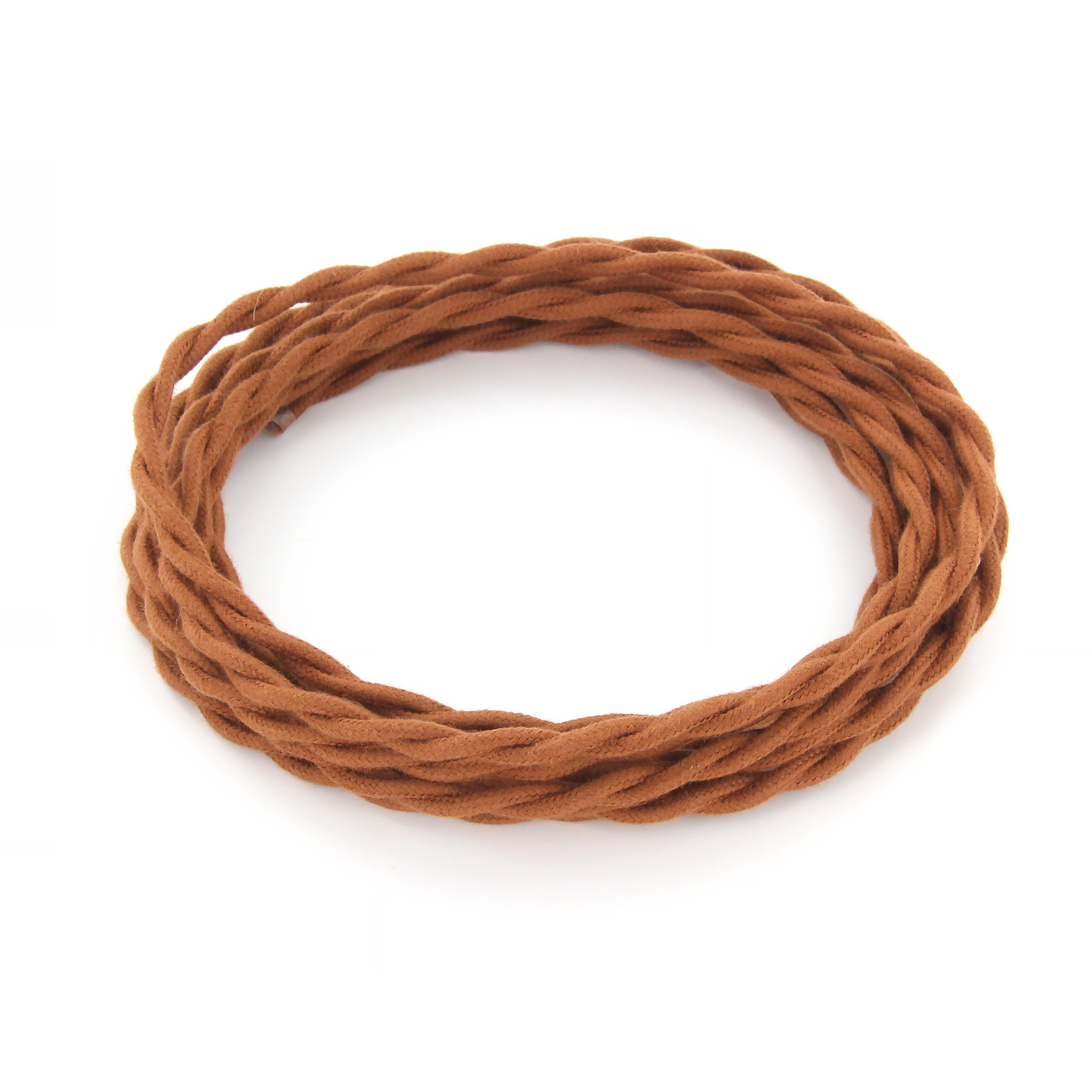 Cabo têxtil de seda entrançado - 3m - Camurça
