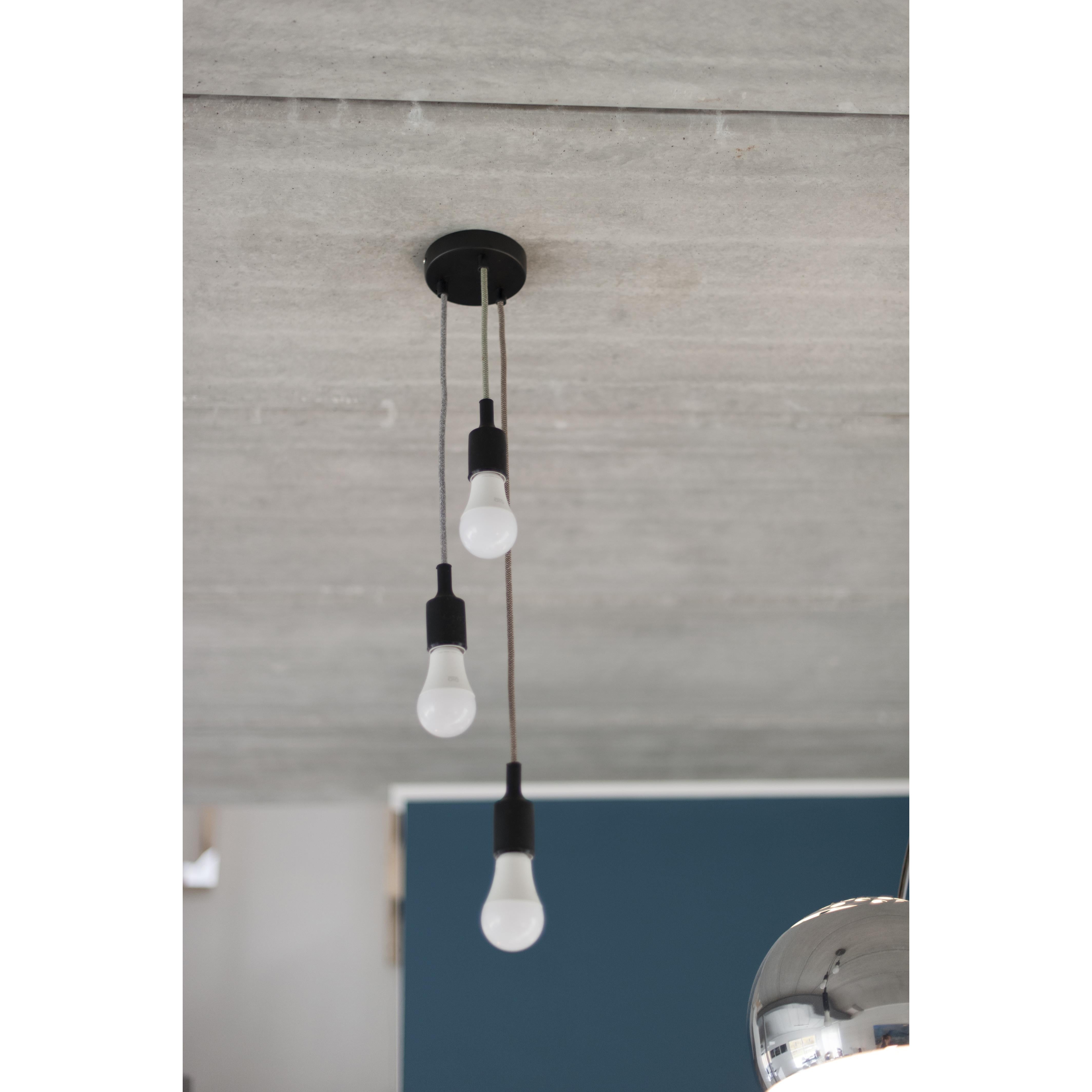 Fabric cable - 3 m - Grey and natural linen