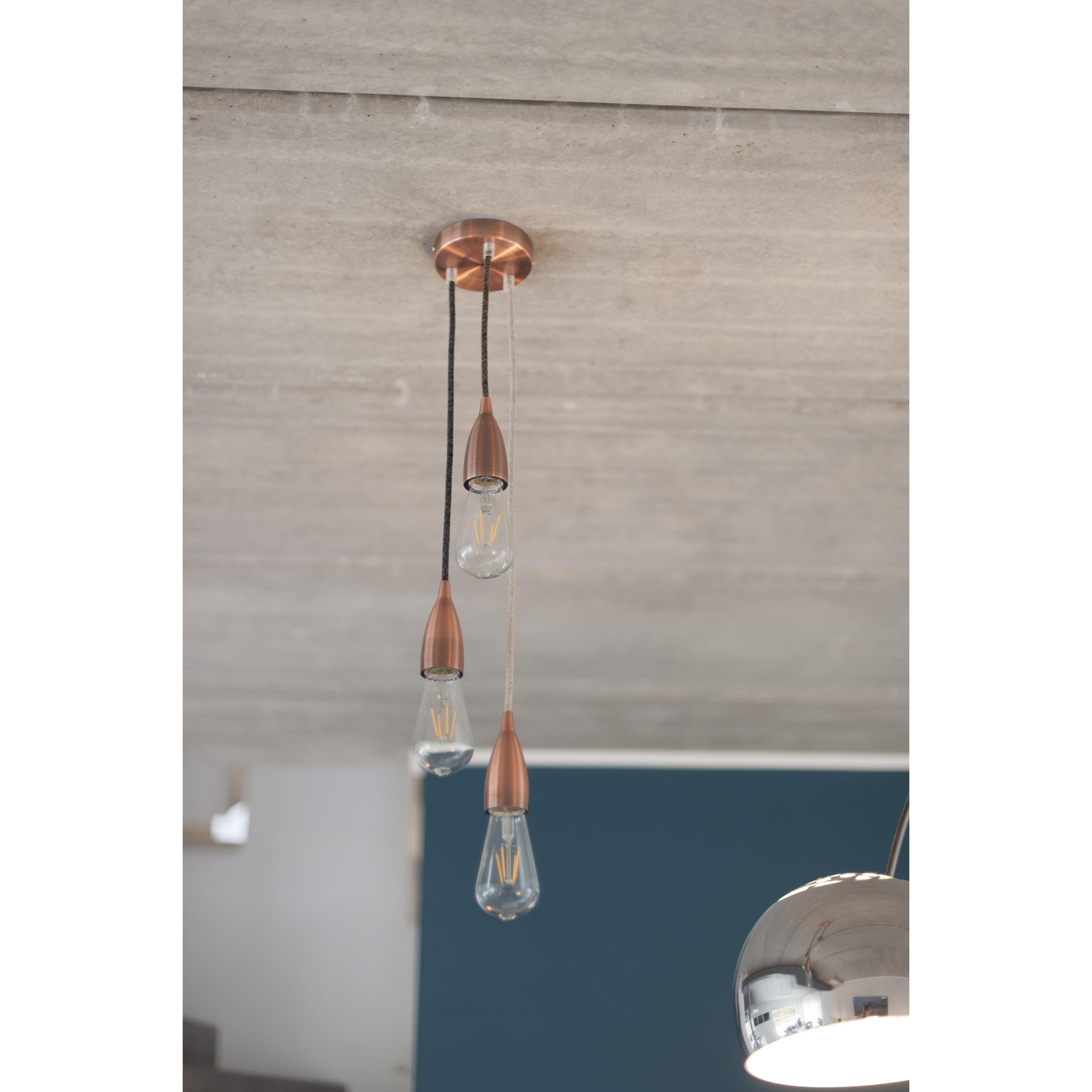 Cabo têxtil - 3m - Linho cinzento escuro.