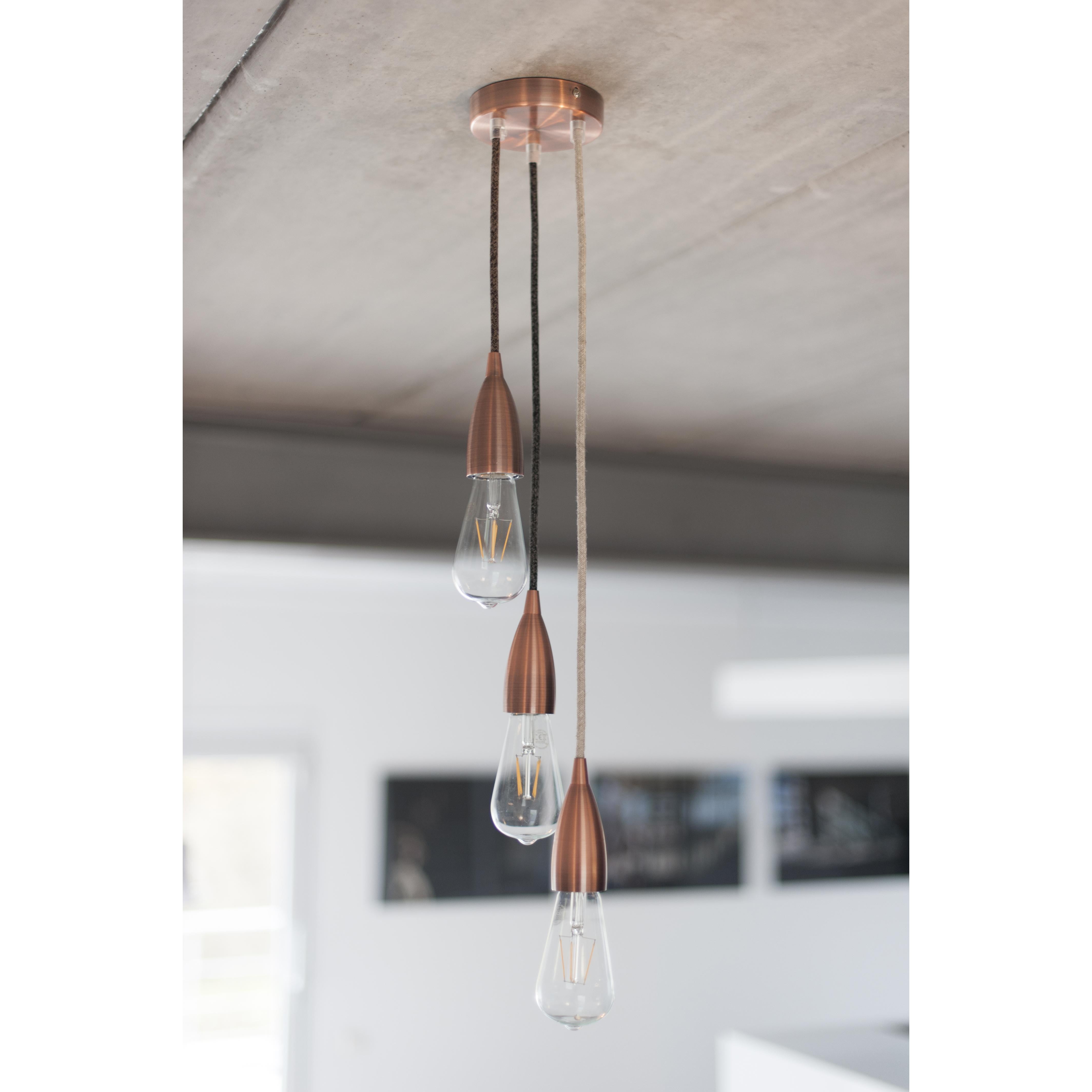 Cabo têxtil - 3m - Linho cinzento escuro.