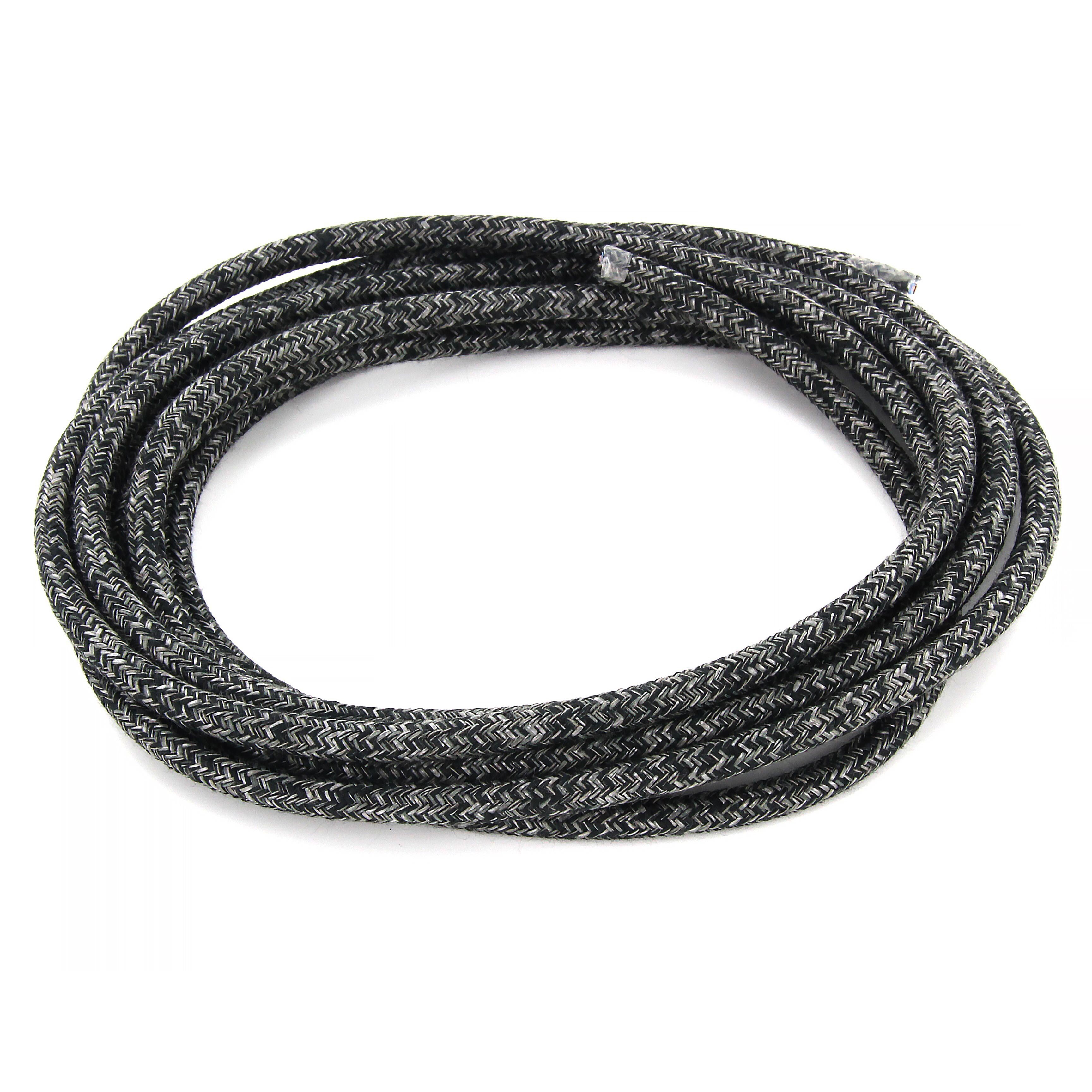 Cabo têxtil - 3m - Linho cinzento escuro.