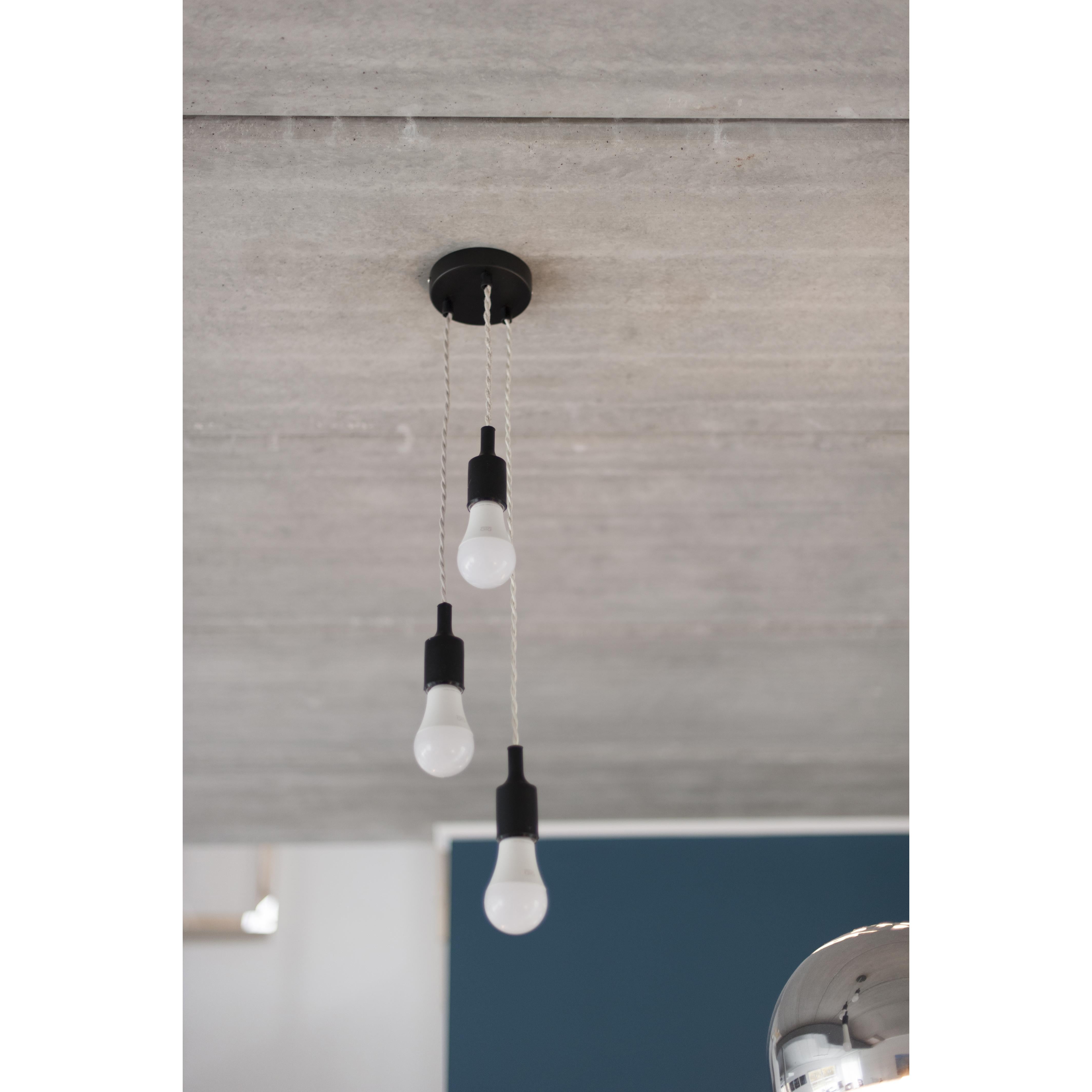 Cabo têxtil em algodão trançado neutro natural - 3m