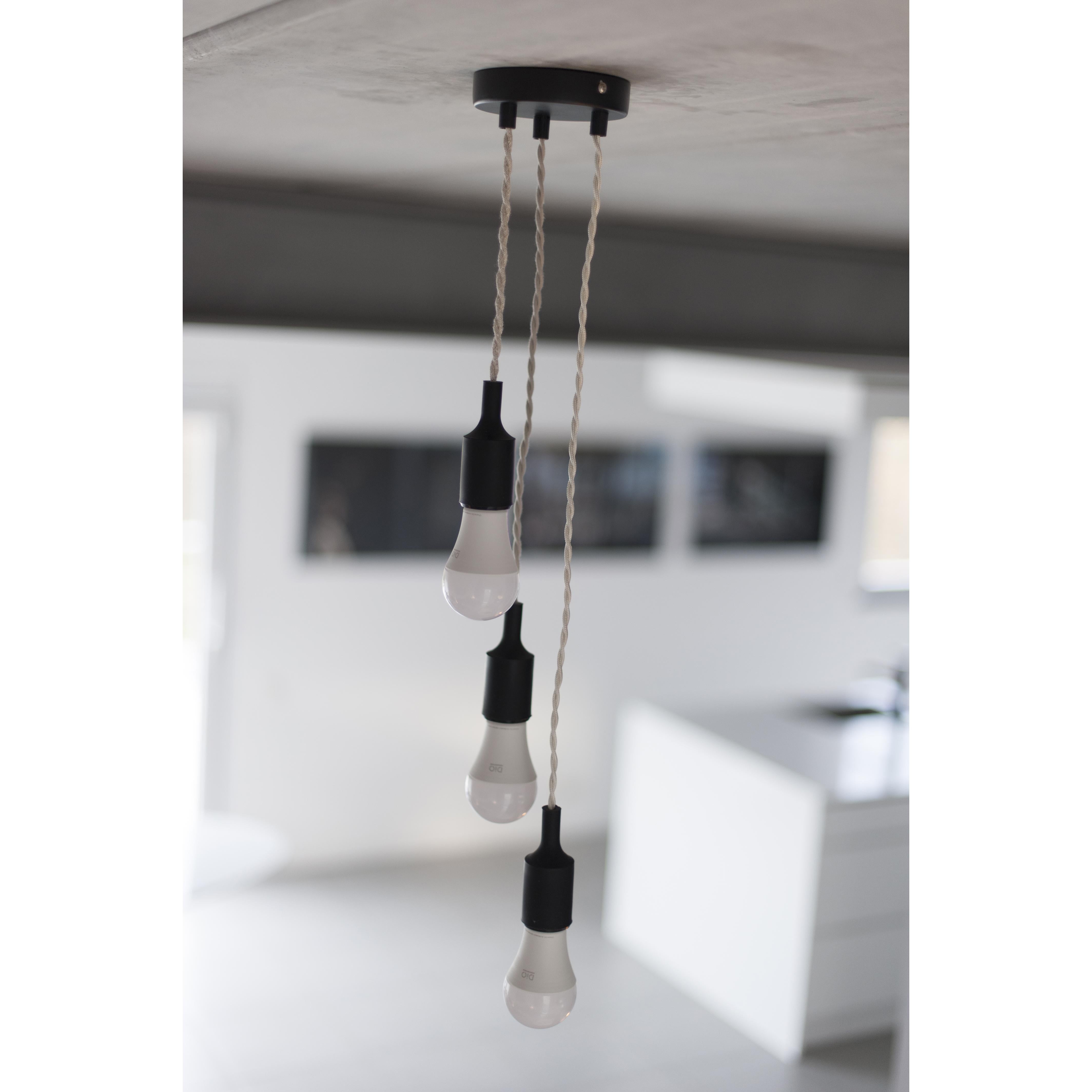 Cabo têxtil em algodão trançado neutro natural - 3m