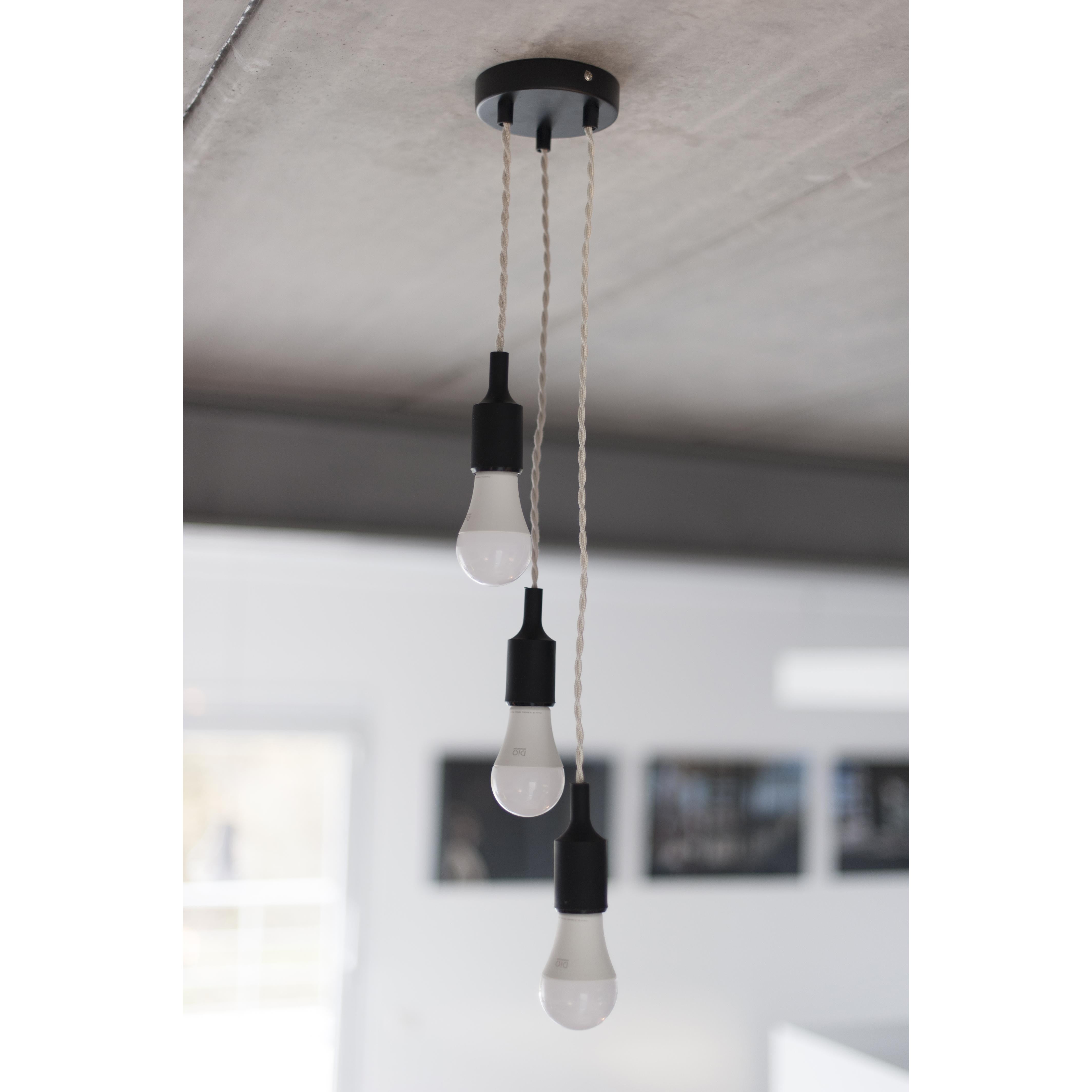 Cabo têxtil em algodão trançado neutro natural - 3m