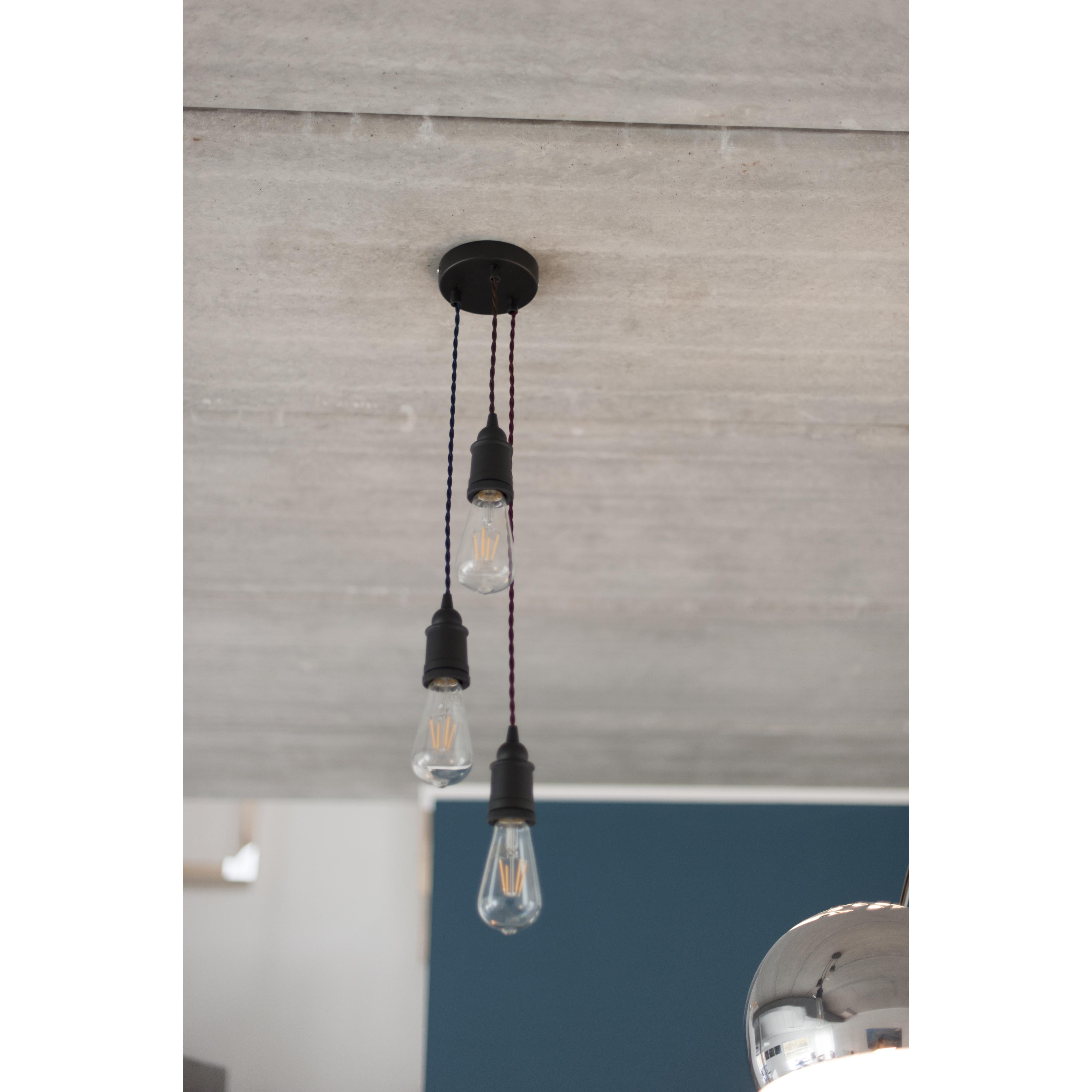 Câble textile coton torsadé bleu marine naturel - 3m