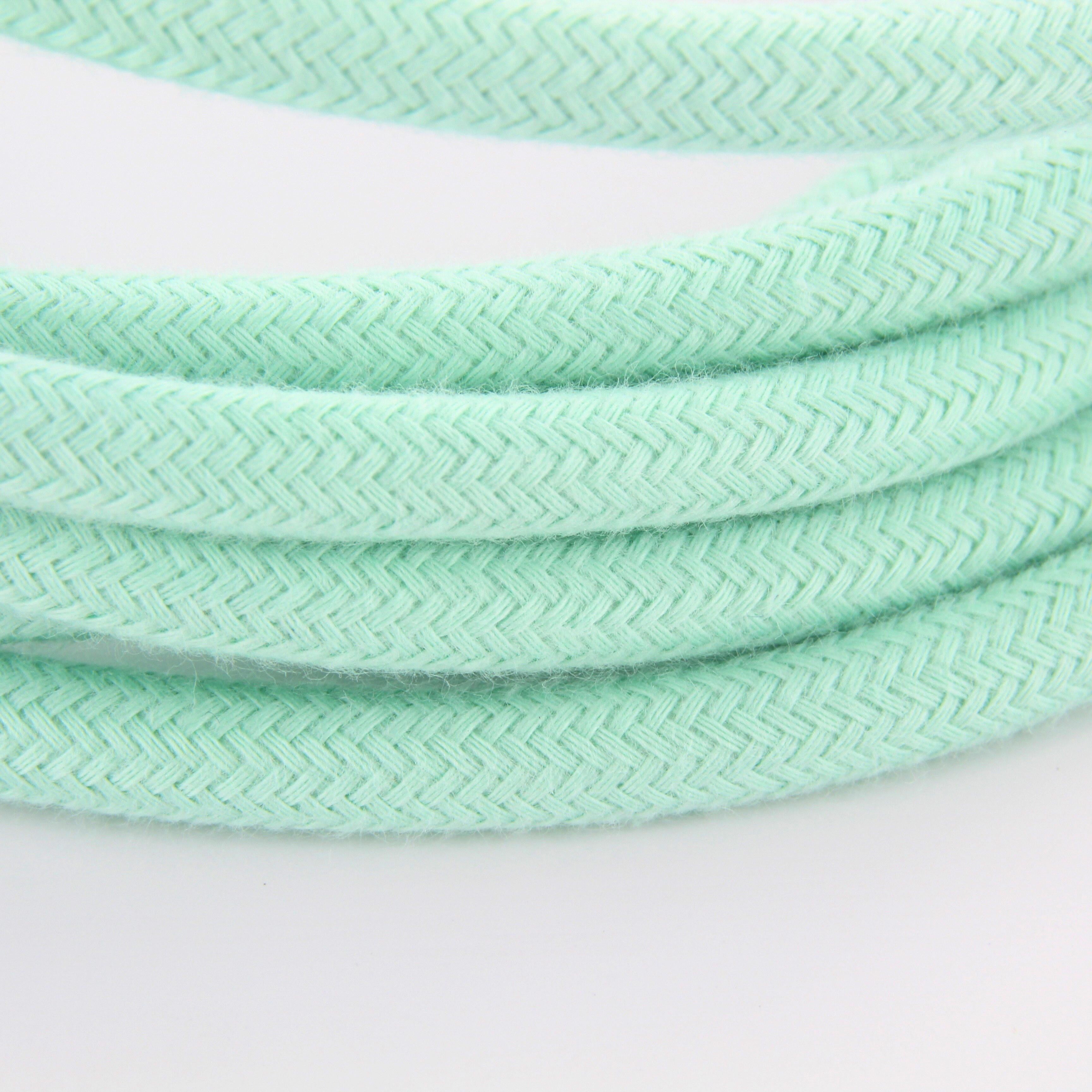 Fabric cable, mint silk - 3 m