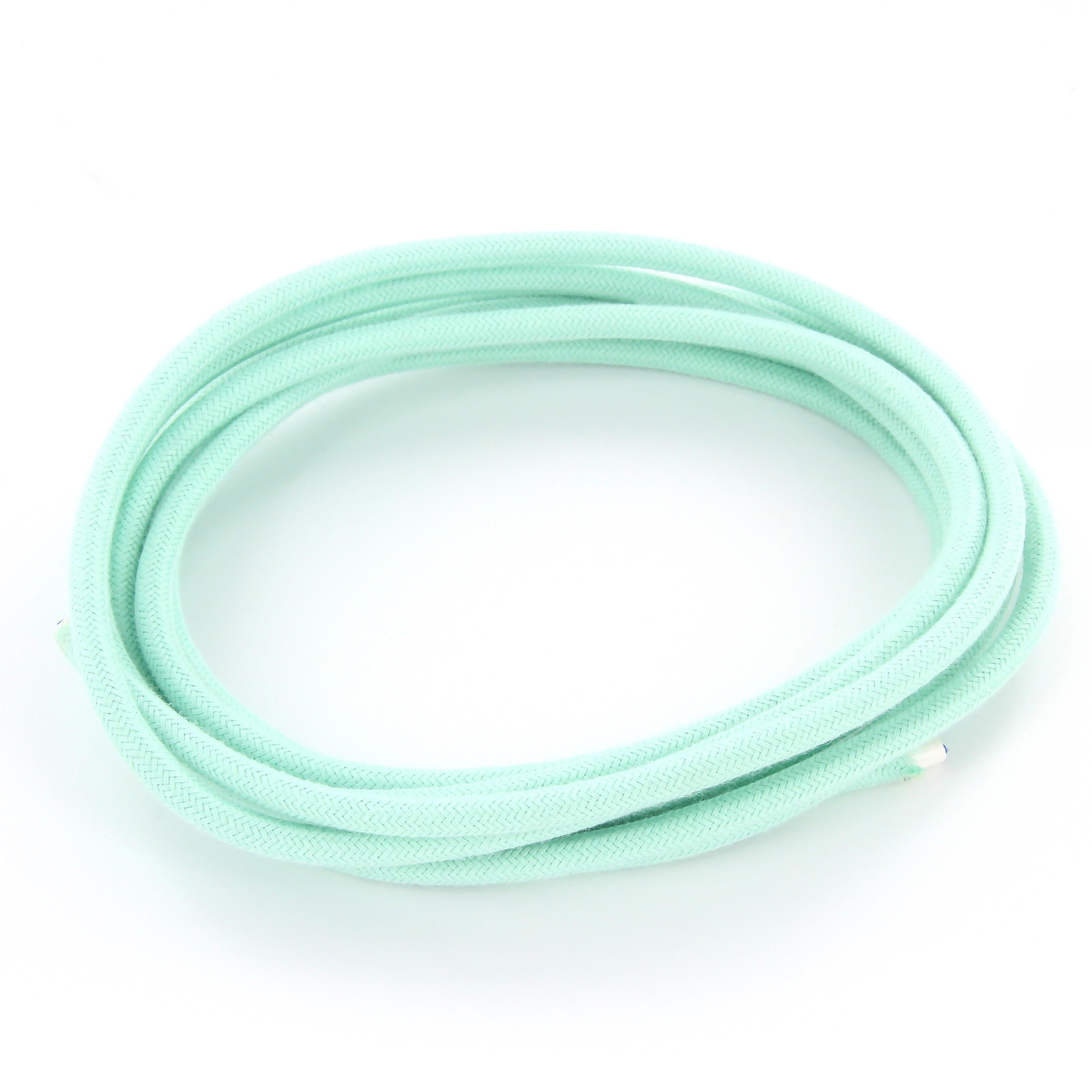 Câble textile soie menthe - 3m