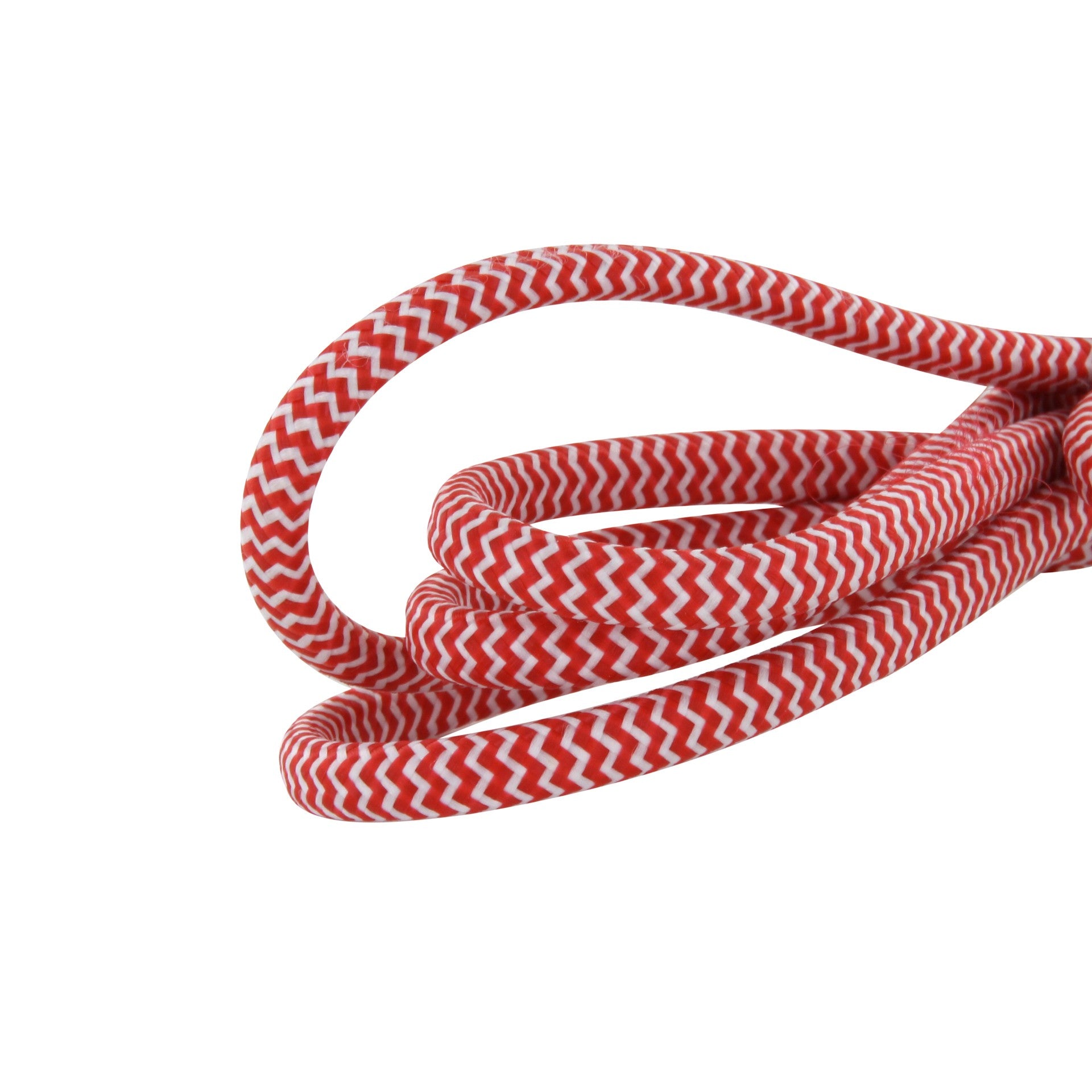 Cabo de extensão têxtil vermelho/branco com ficha branca - 1,5m
