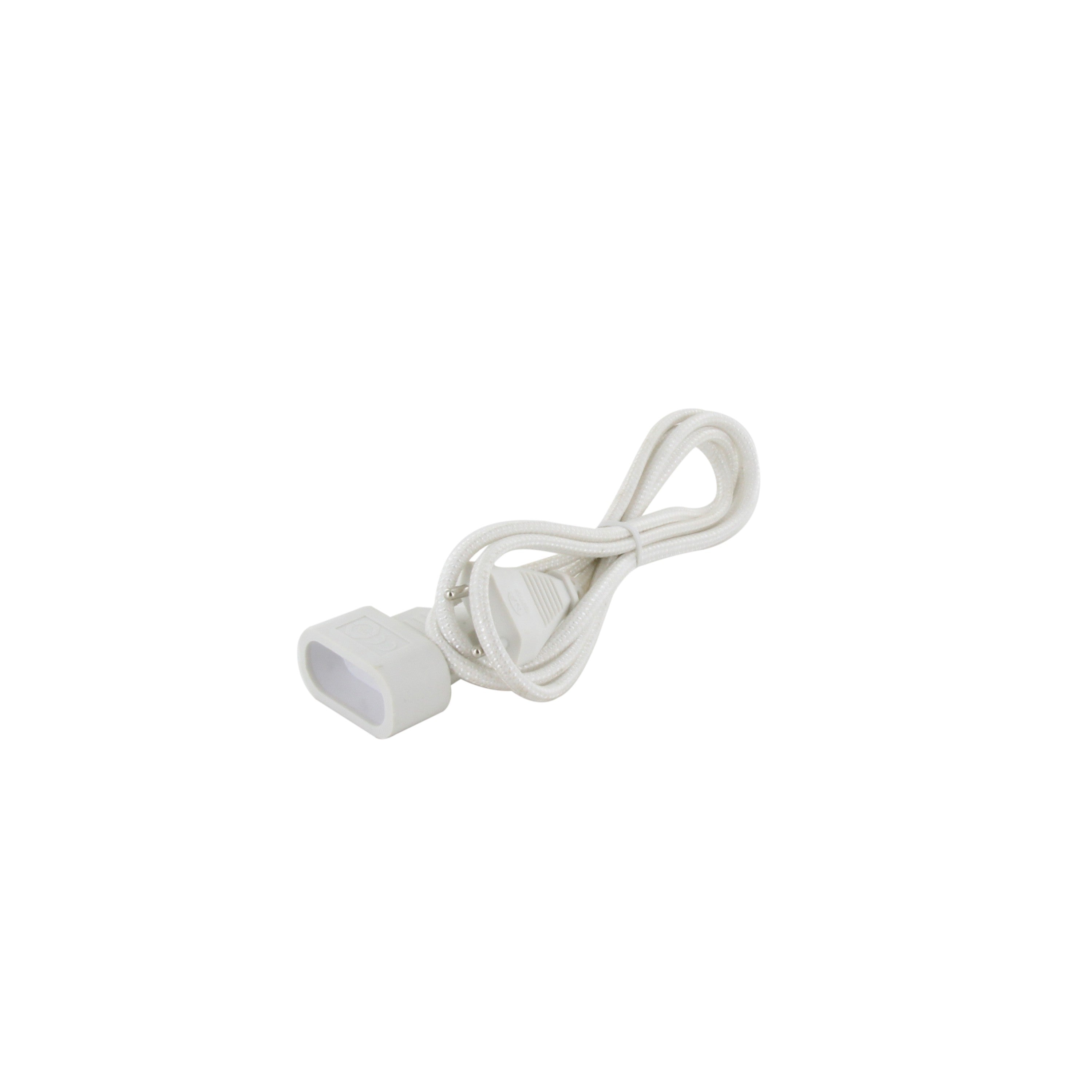 Cabo de extensão têxtil branco com ficha branca - 1,5m