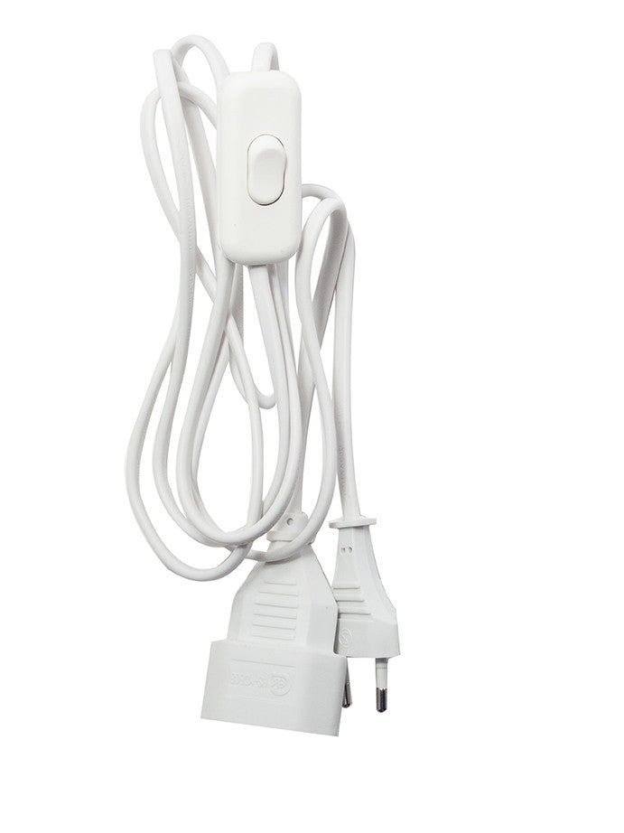 Extension with white switch - 2 m