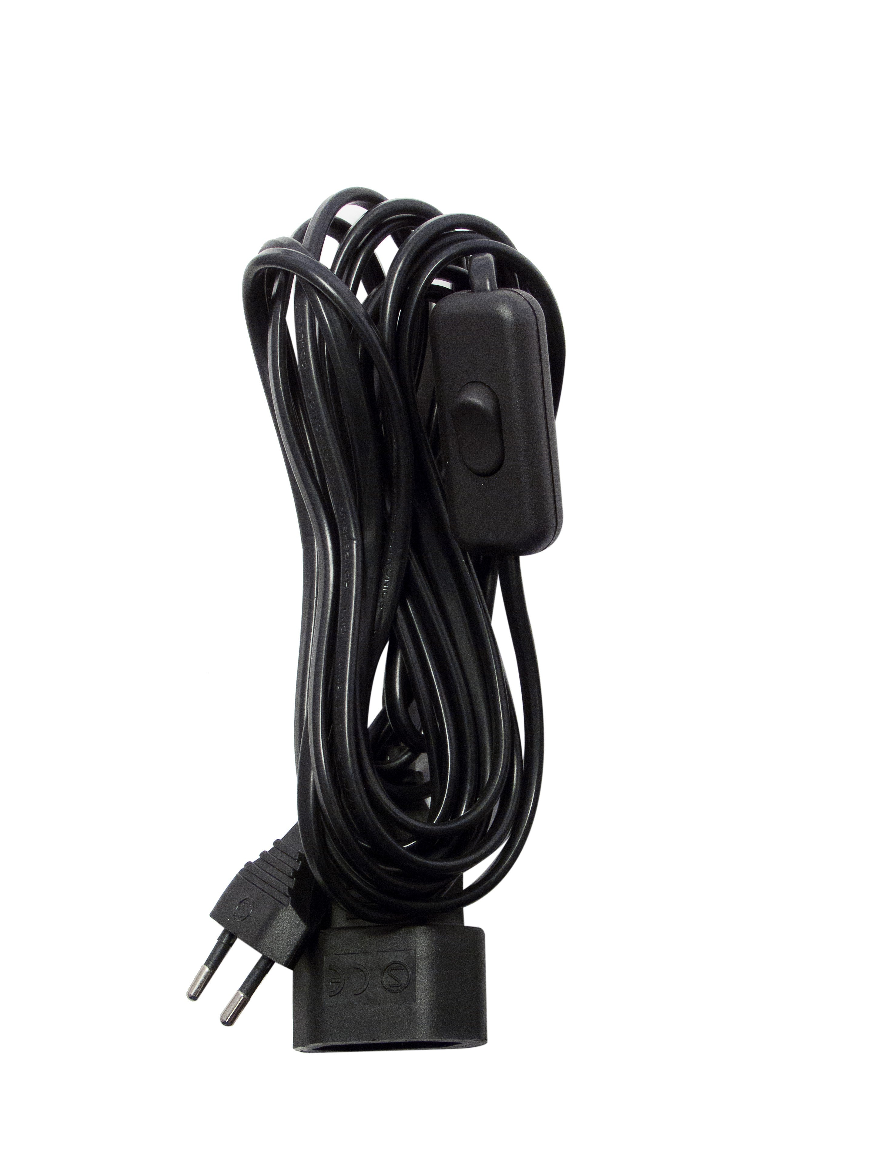 Verlengsnoer met schakelaar – zwart – 4 m