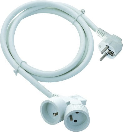 Cavo di prolunga HO5VVF 3G1,5 - 3m a doppia testa bianco