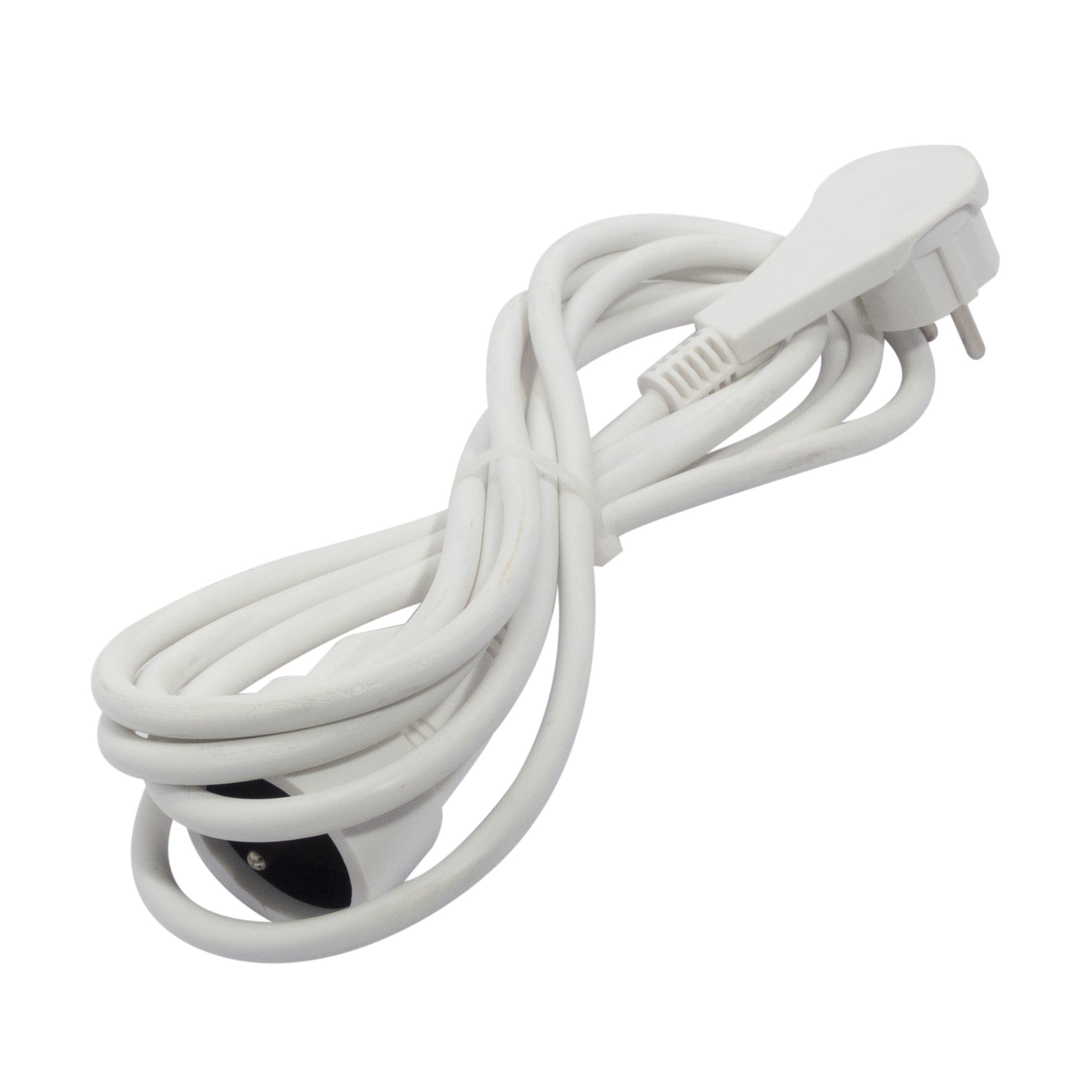 Extensão com ficha plana 3 m - Branco