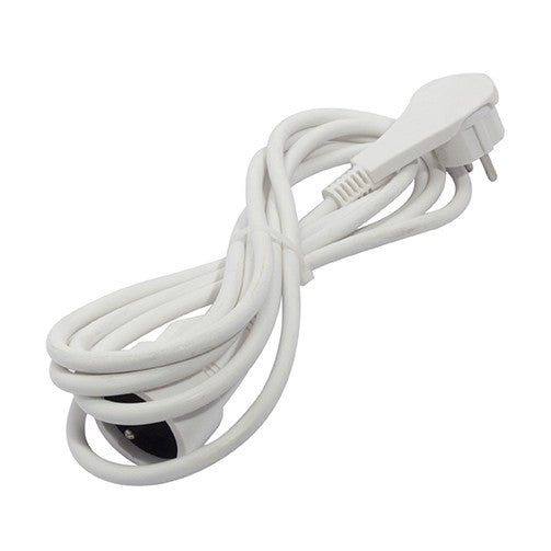 Extensão com ficha plana 3 m - Branco
