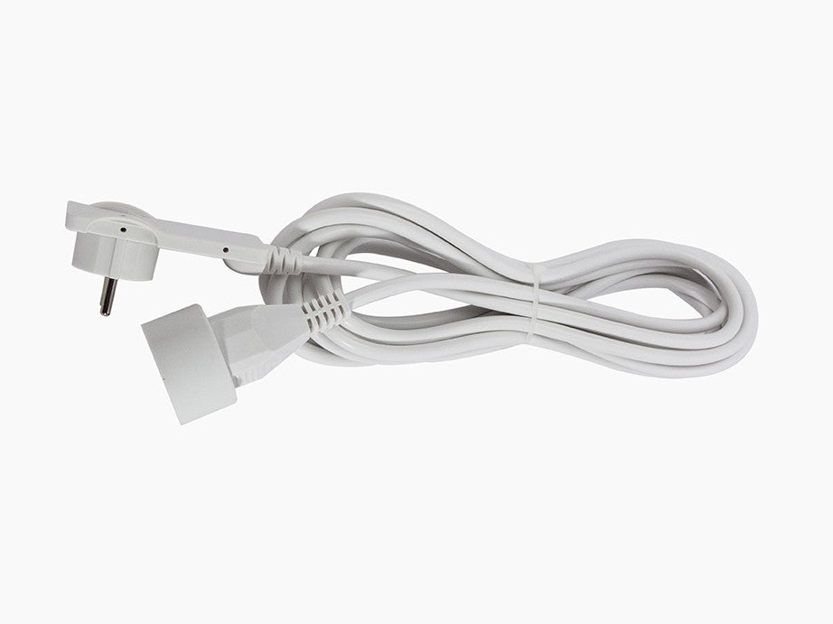 Alargador de enchufe plano - Blanco - 5 m