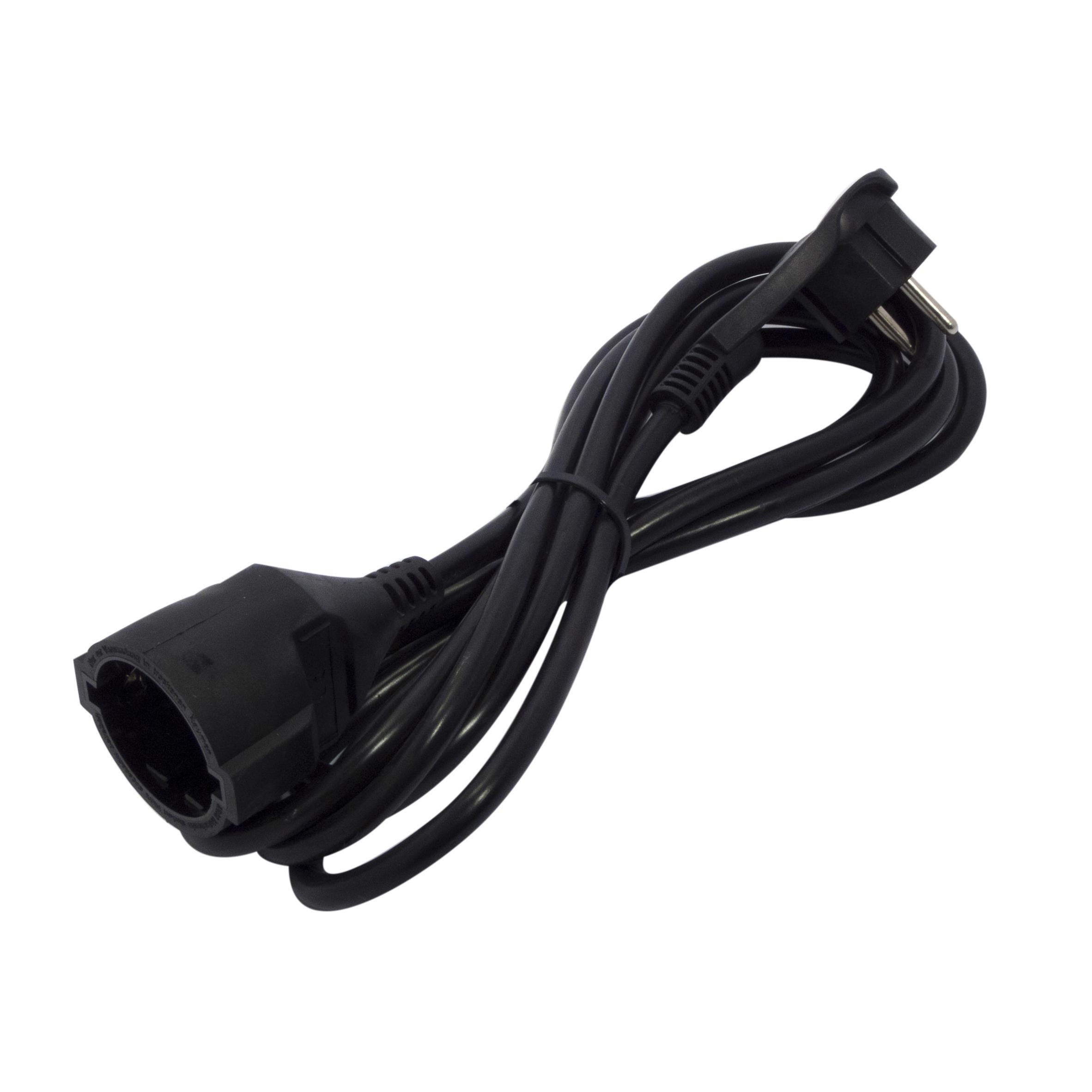 Alargador de enchufe plano 3 m - Negro