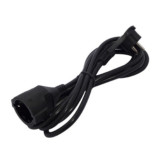 Flat plug extension - Black - 3 m (SCH)