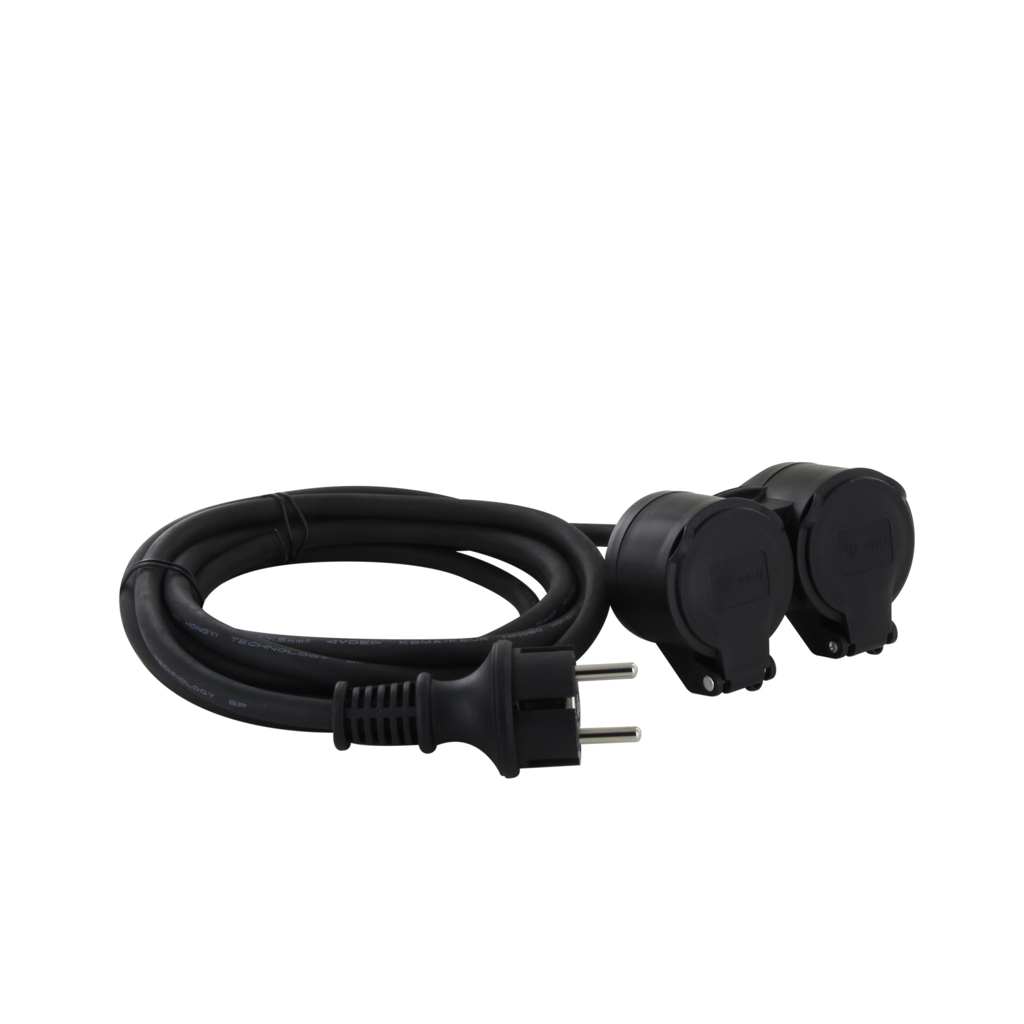 Dual head verlengsnoer voor buiten - 10m - SCH